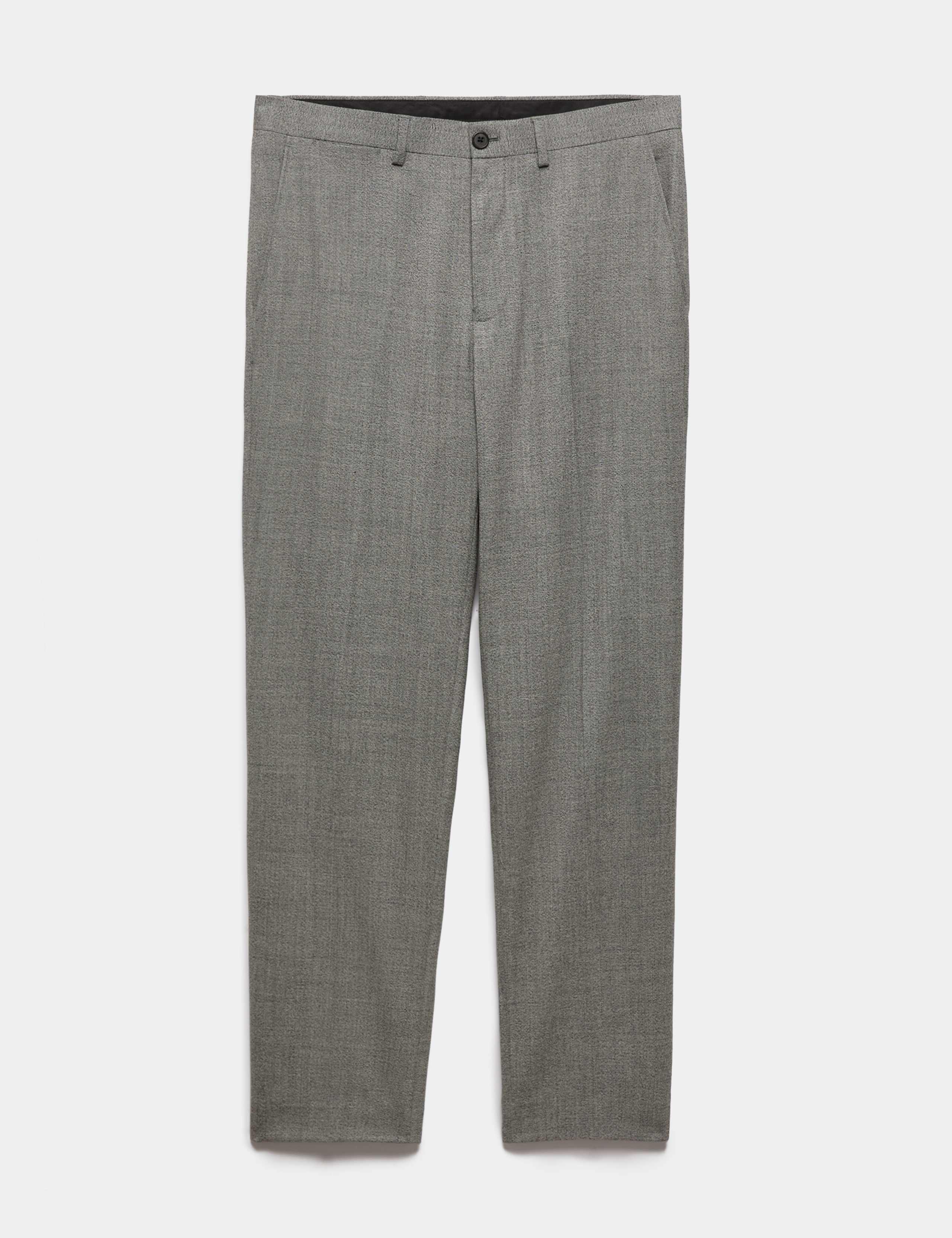 Regular Fit Wool Blend Trousers