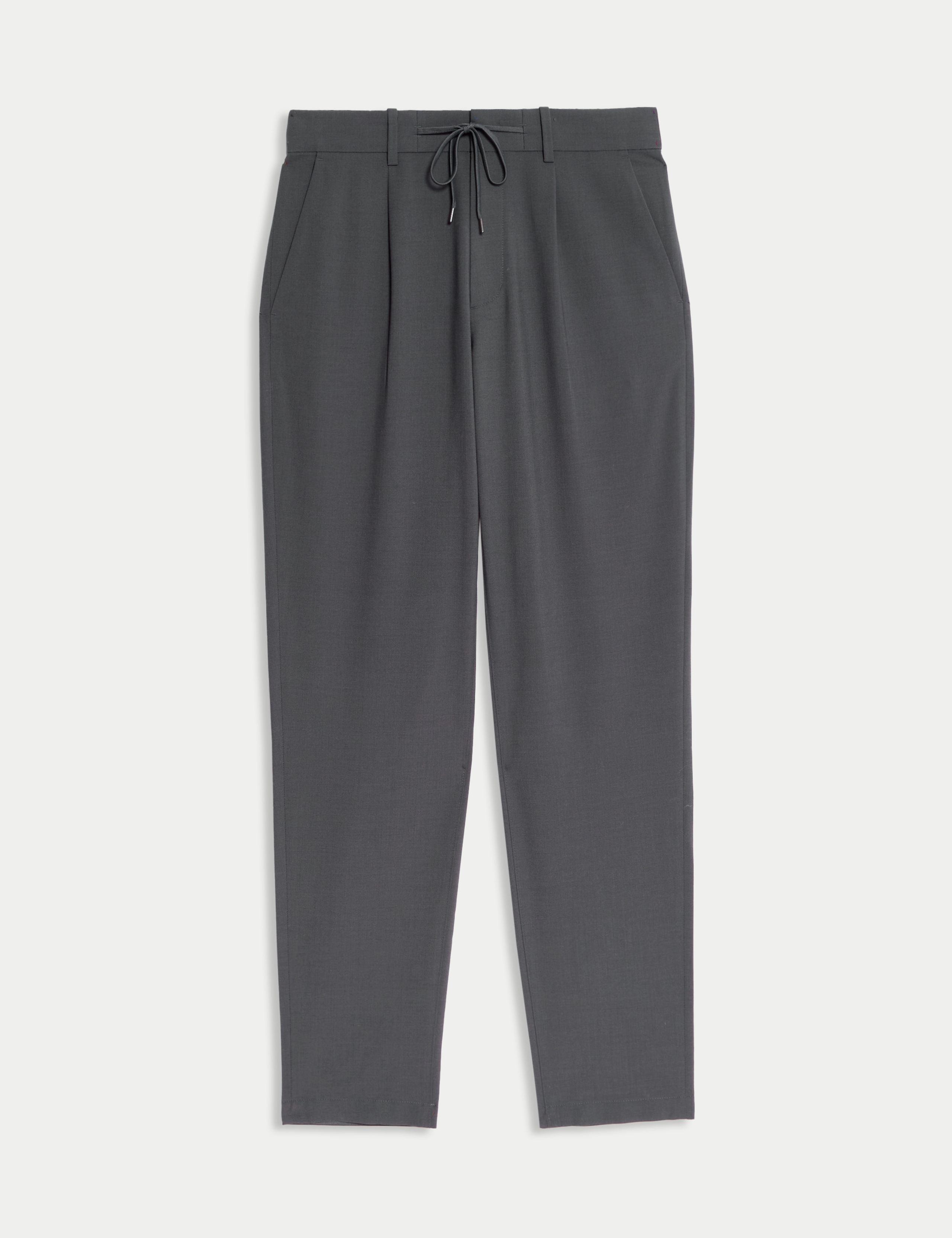 Wool Blend Suit Trousers