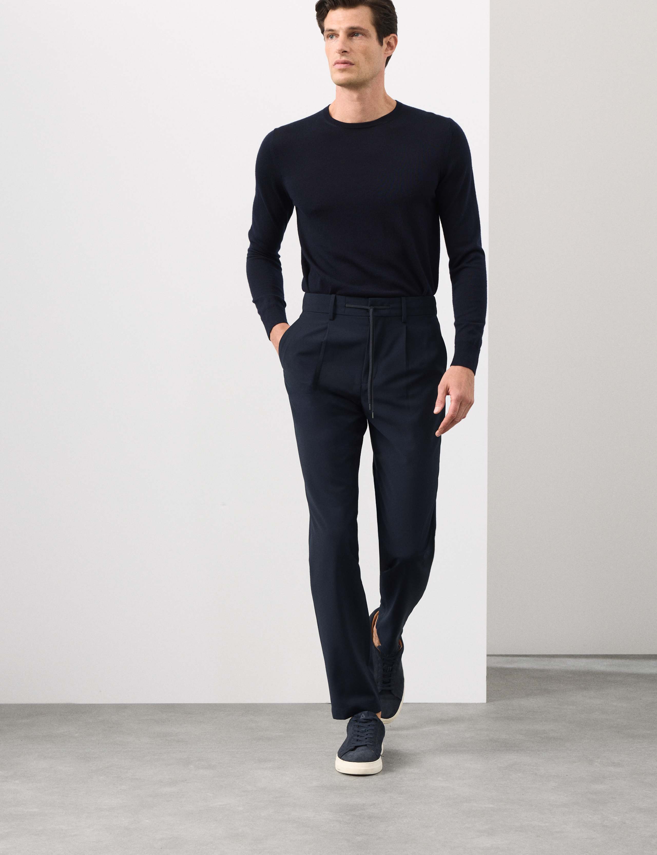 Wool Blend Suit Trousers