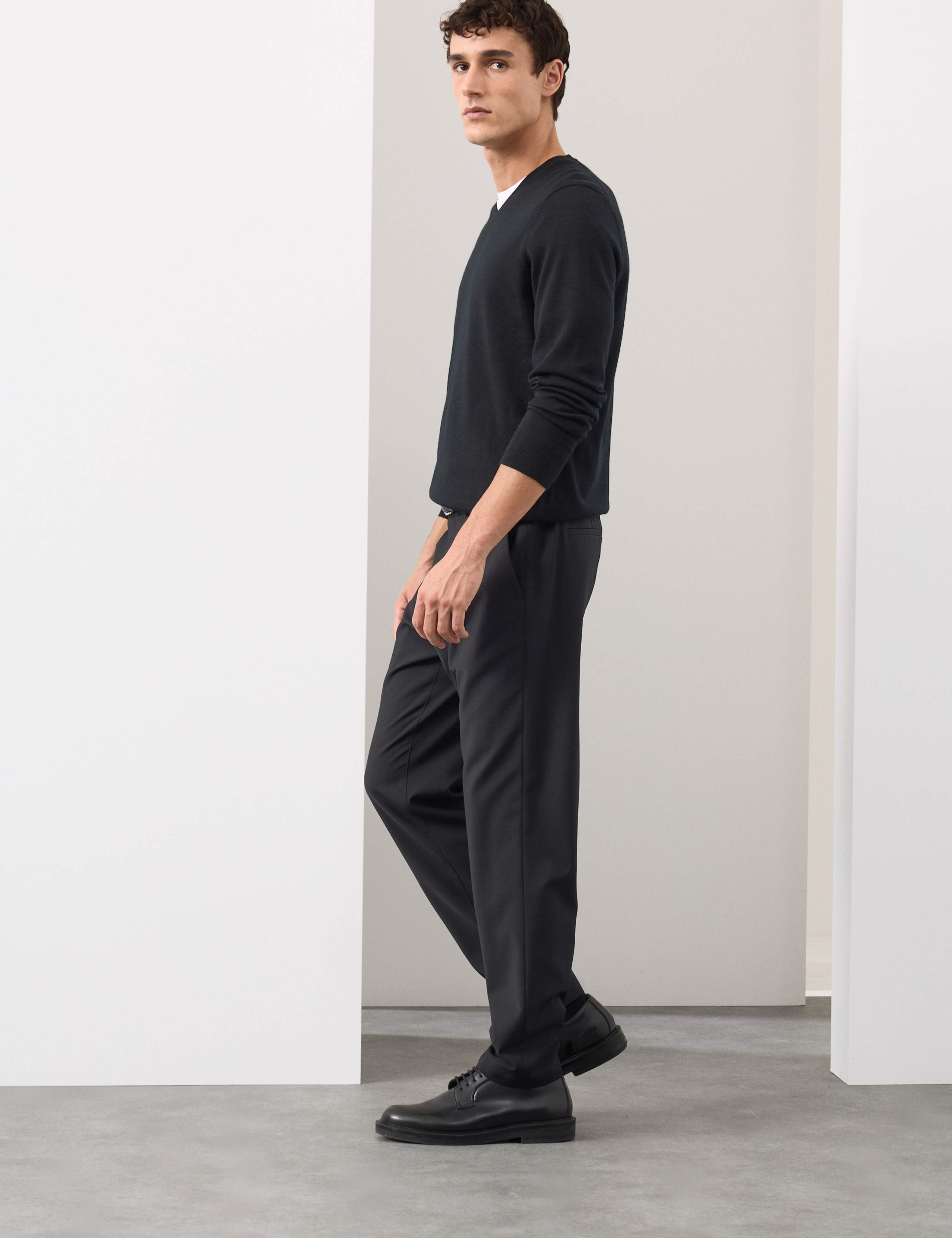 Wool Blend Suit Trousers