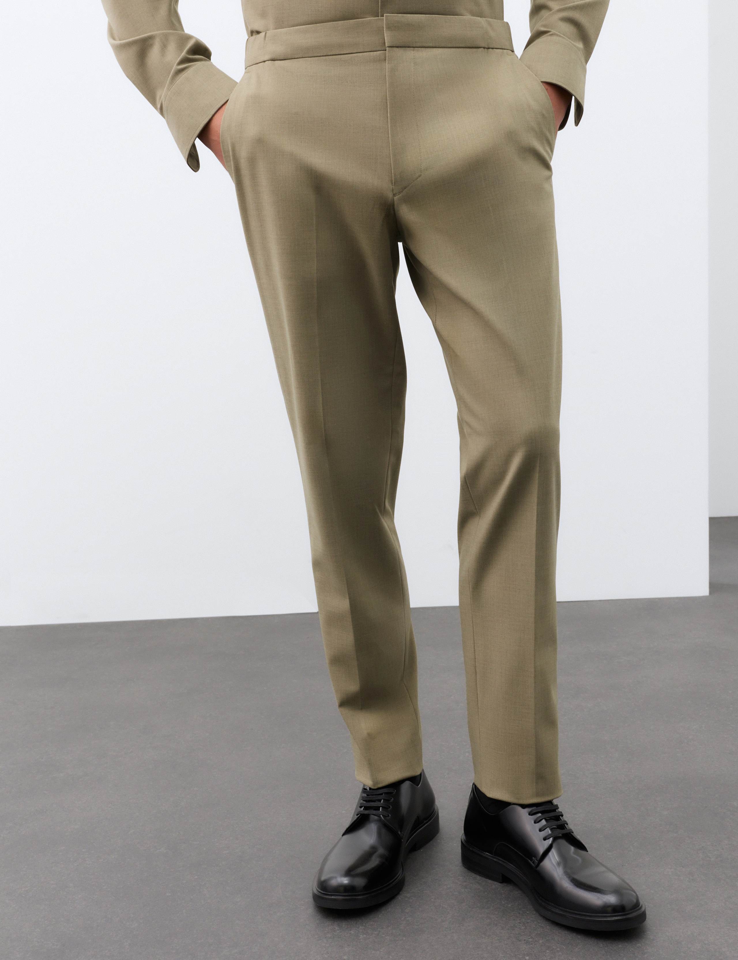 Tapered Fit Flat Front Performance Trousers