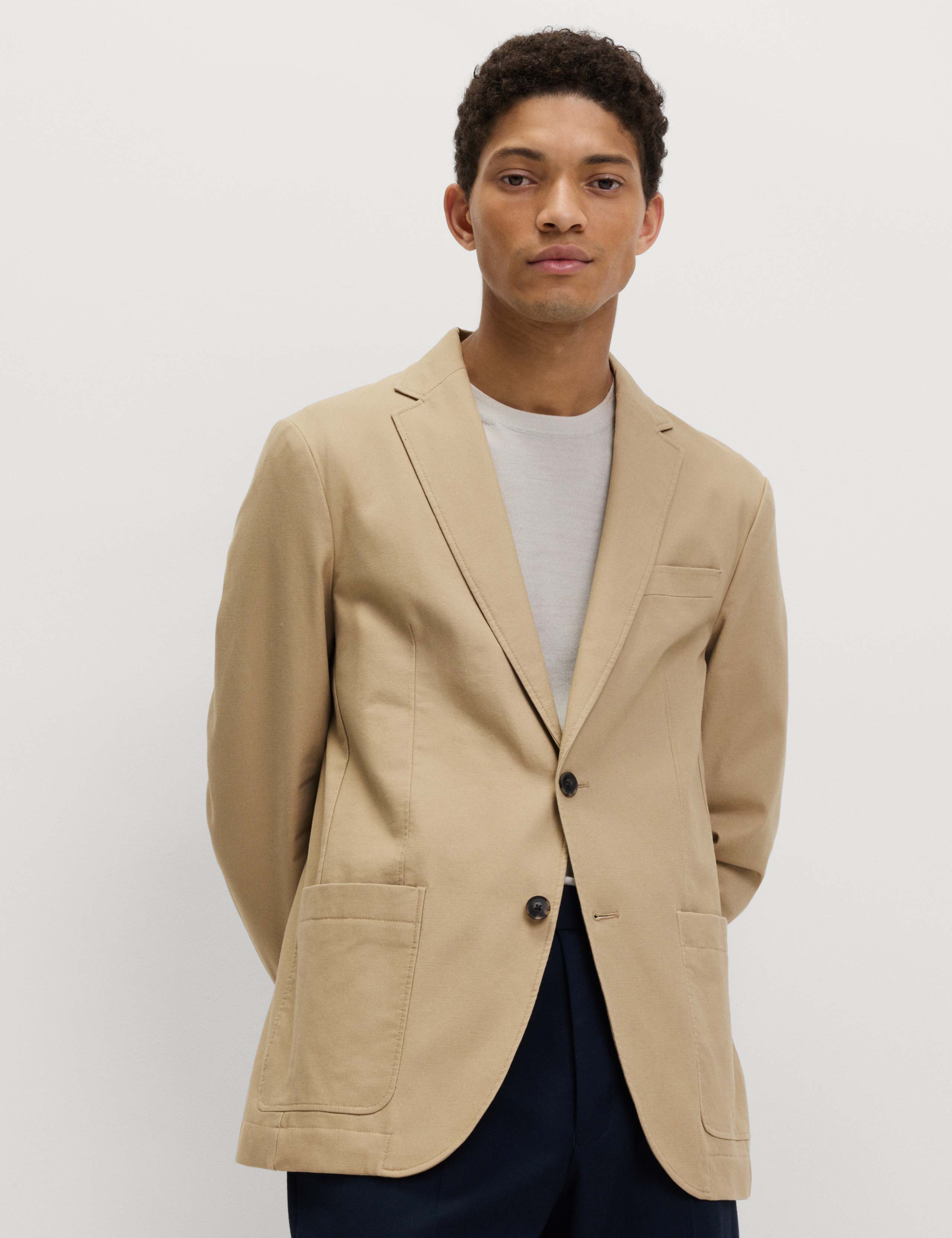 Cotton Rich Laundered Canvas Blazer