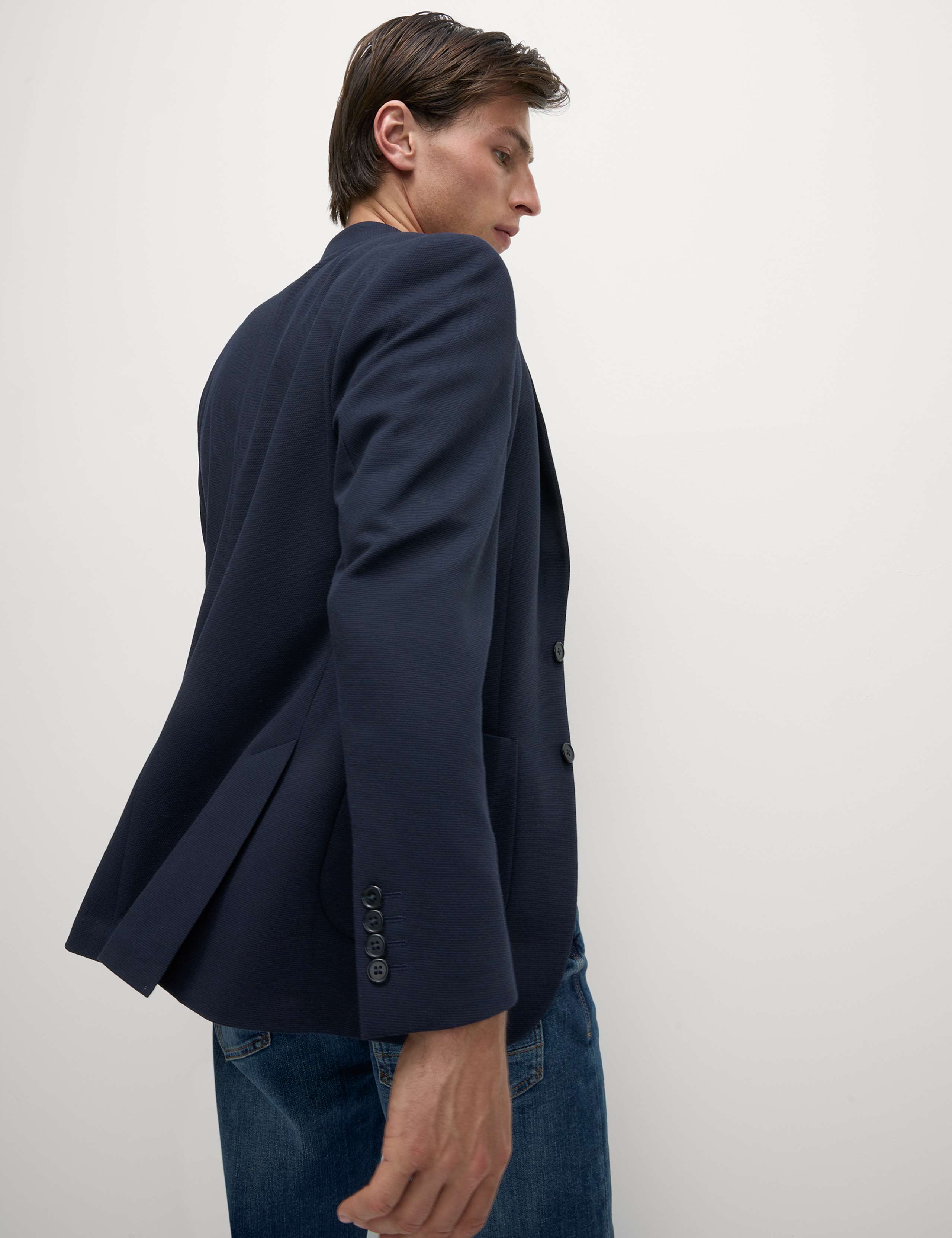 Tailored Fit Jersey Textured Blazer