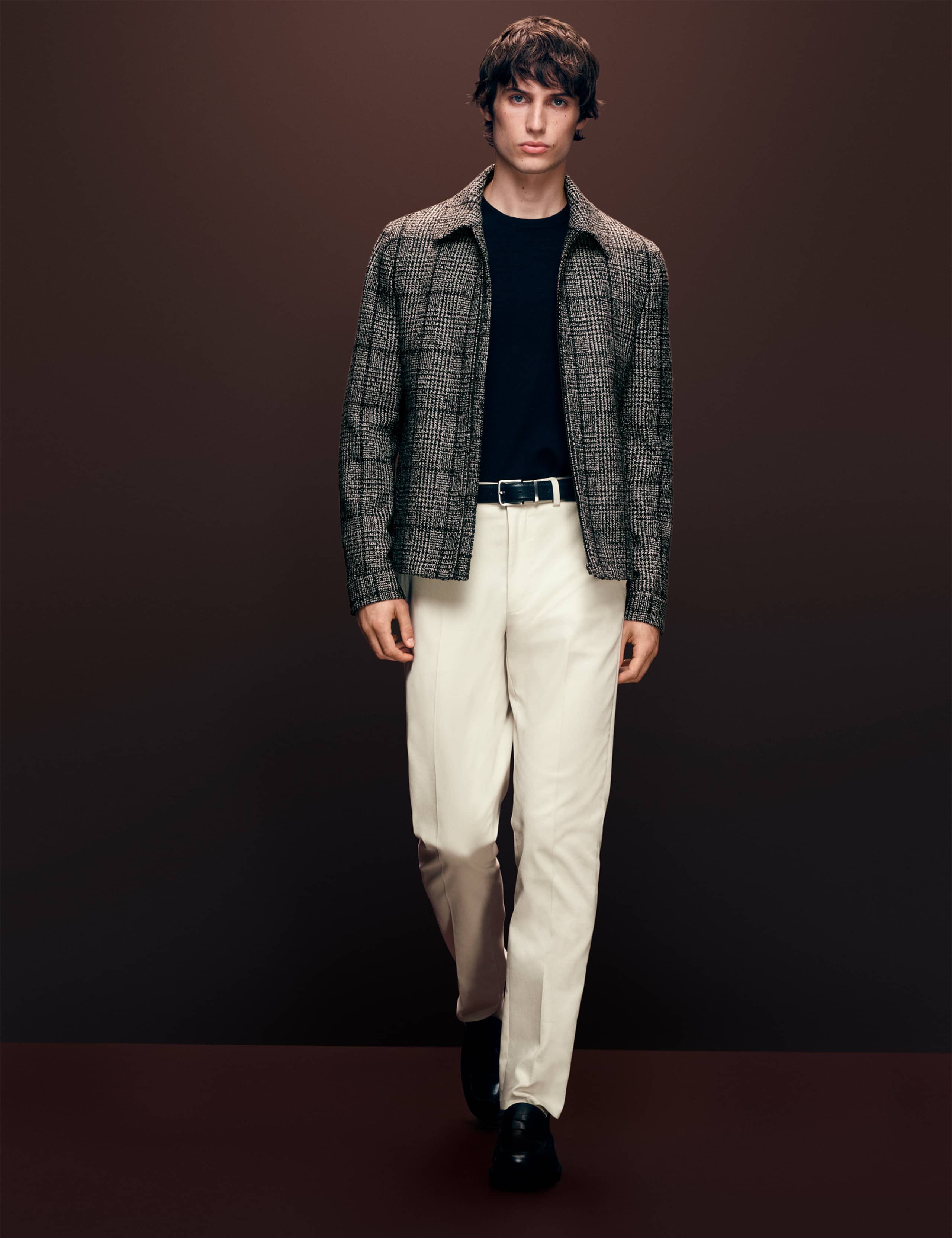 Straight Fit Bedford Cord Smart Trousers