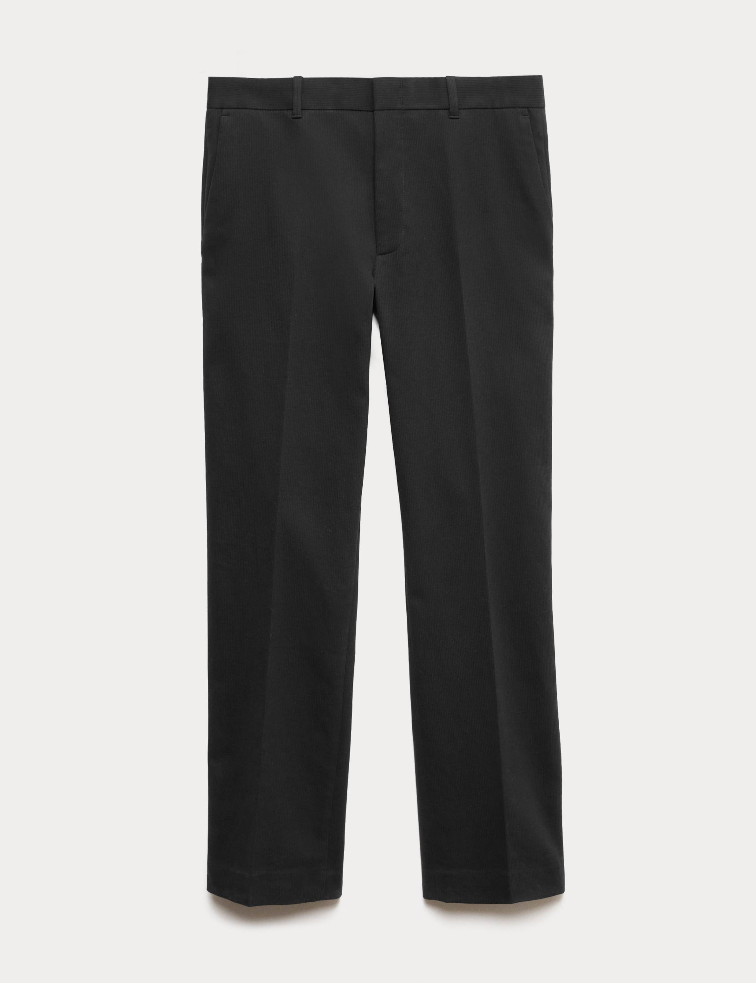Straight Fit Bedford Cord Smart Trousers