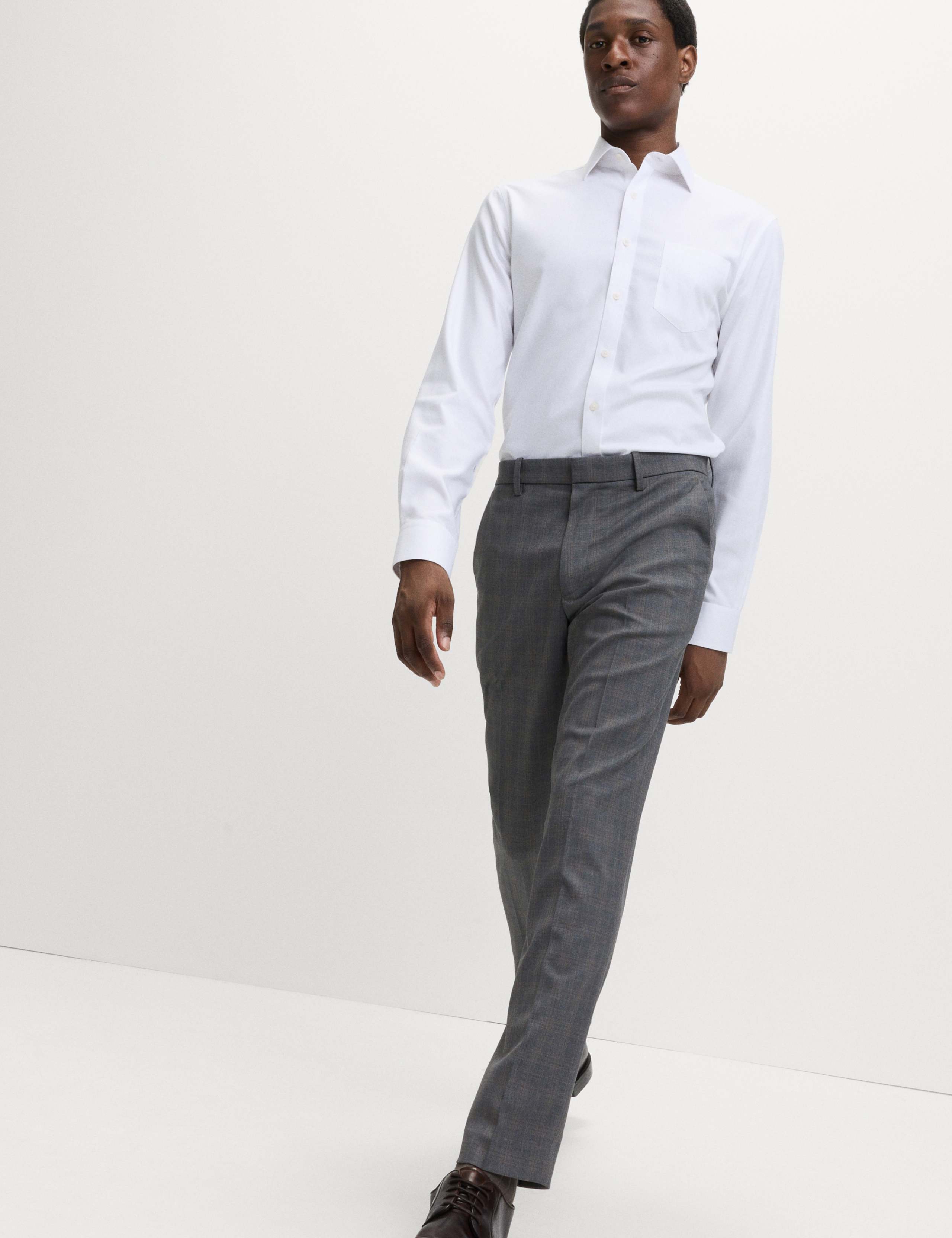 Tailored Fit Check Suit Trousers