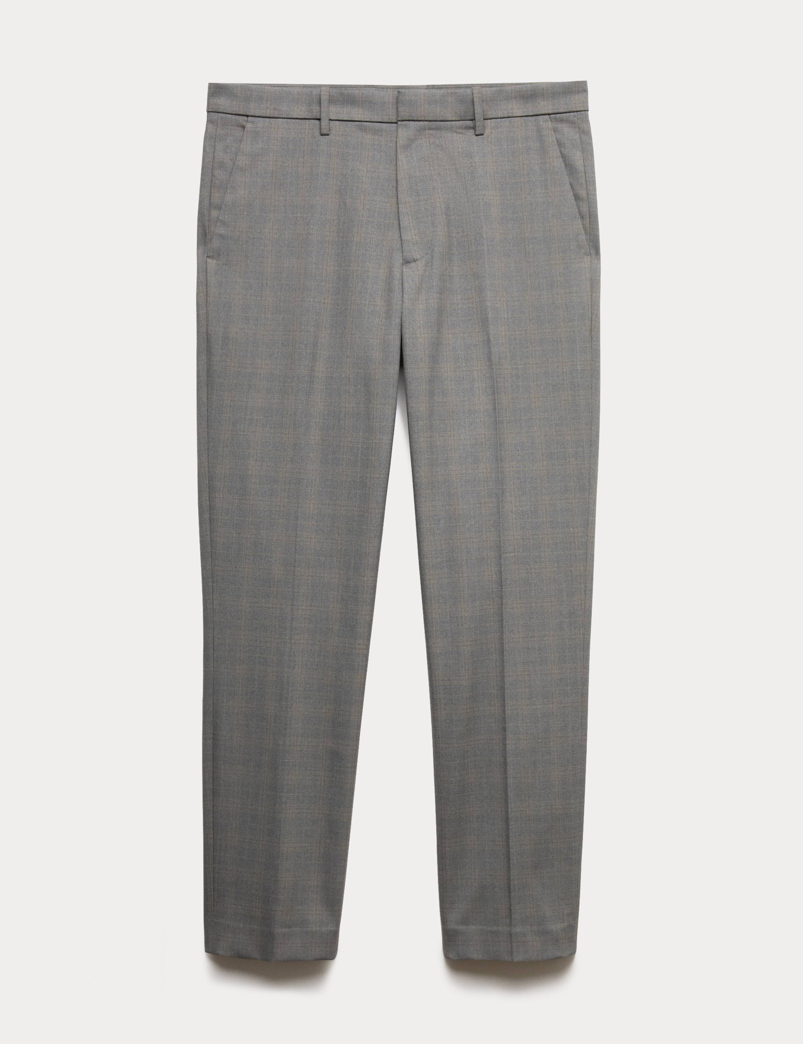 Tailored Fit Checked Trousers
