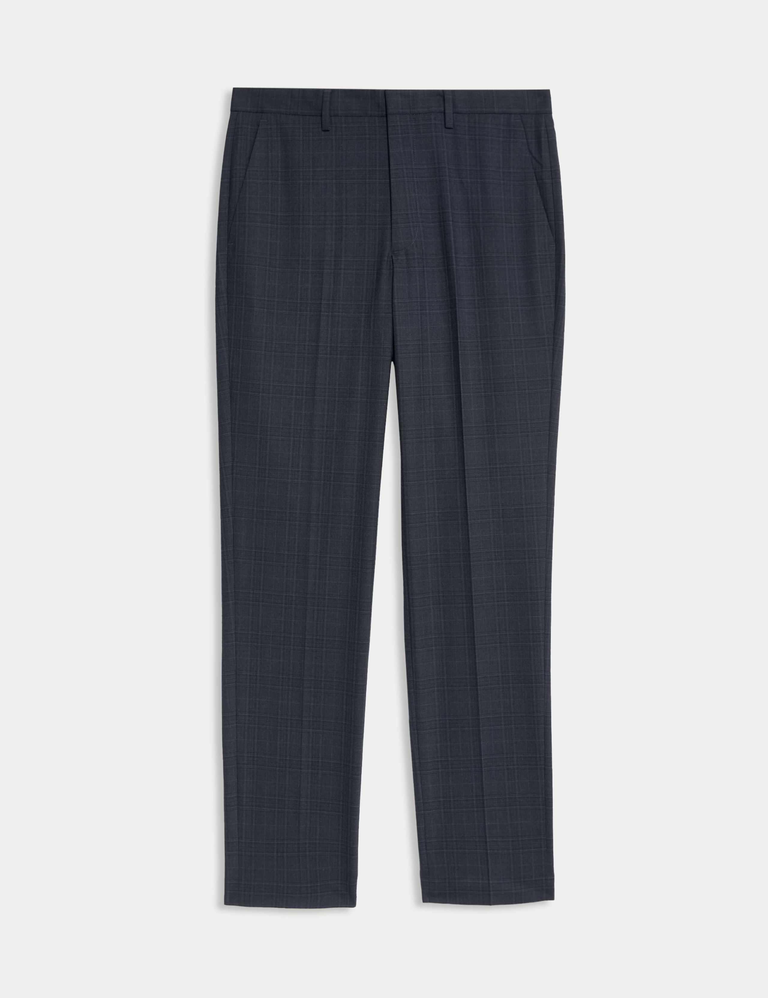 Tailored Fit Check Suit Trousers
