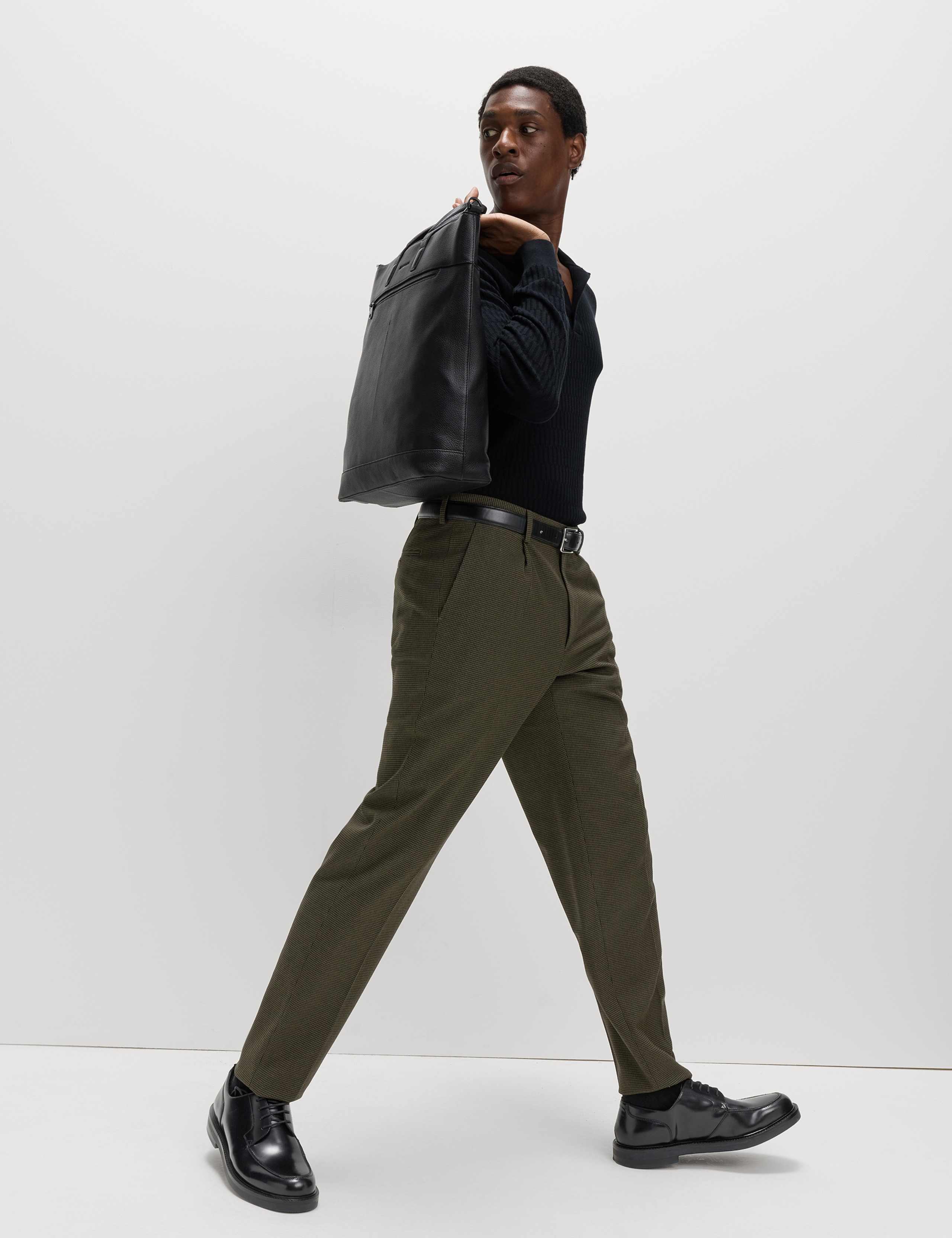 Tailored Fit Warm Handle Puppytooth Trousers