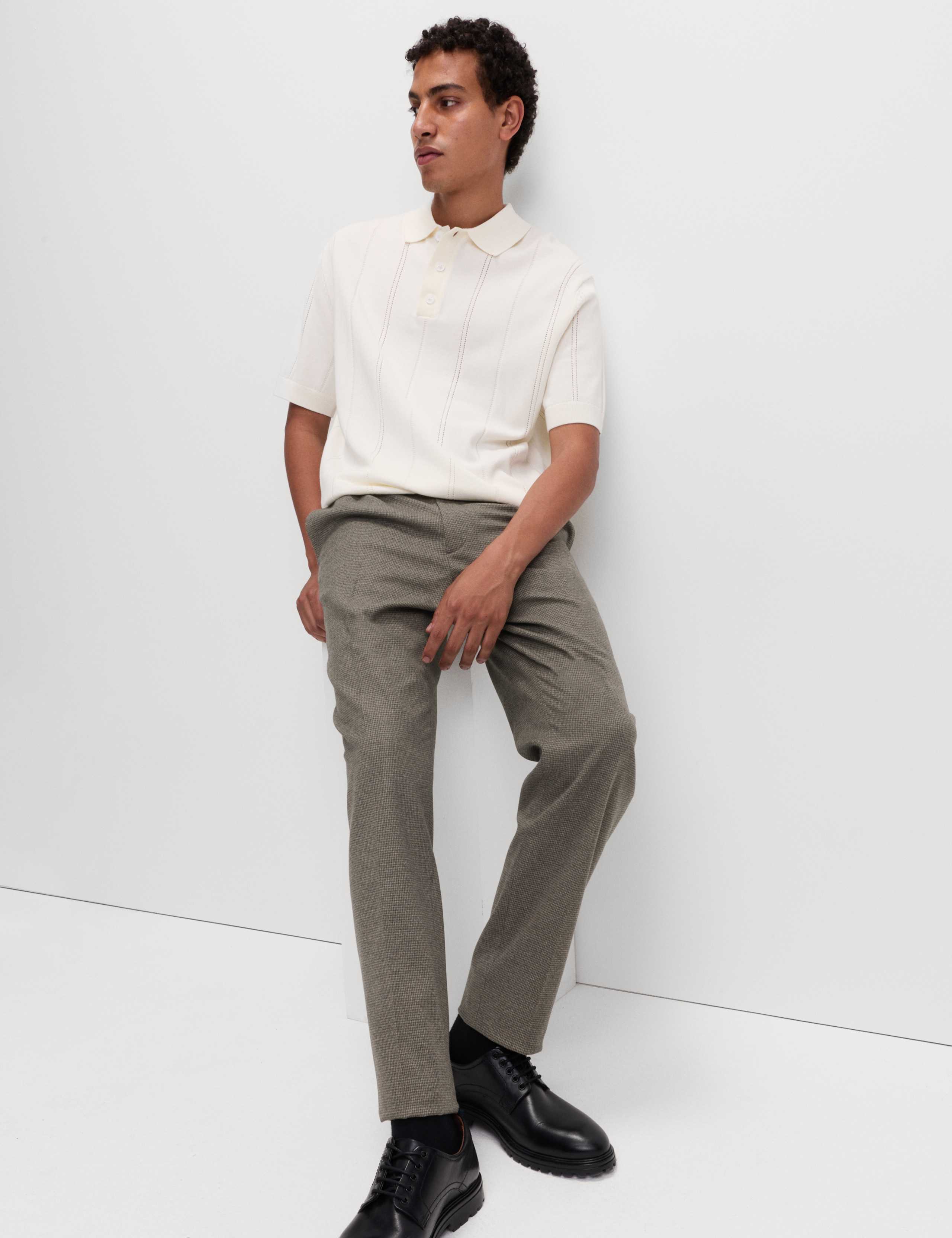 Tailored Fit Warm Handle Puppytooth Trousers