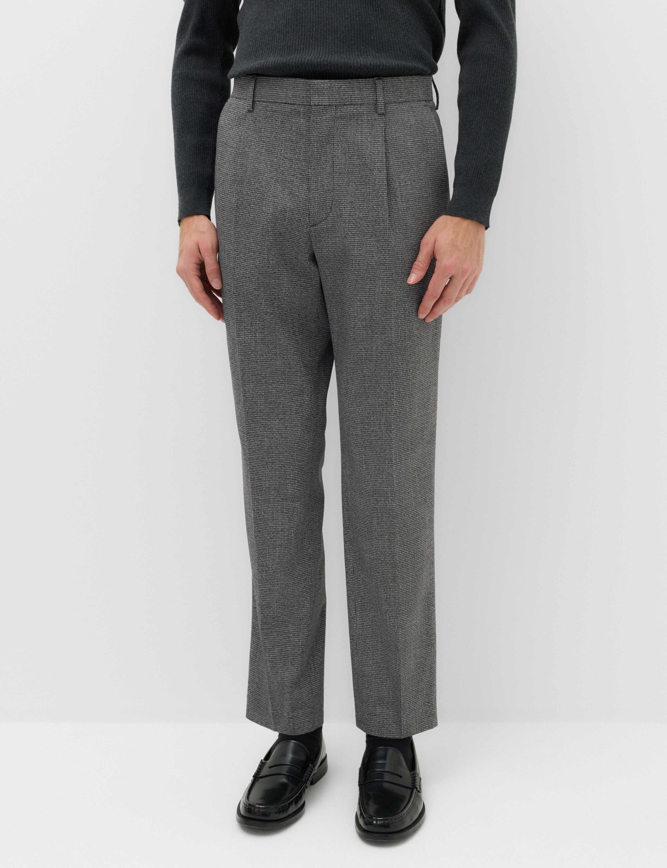 Tailored Fit Puppytooth Stretch Trousers