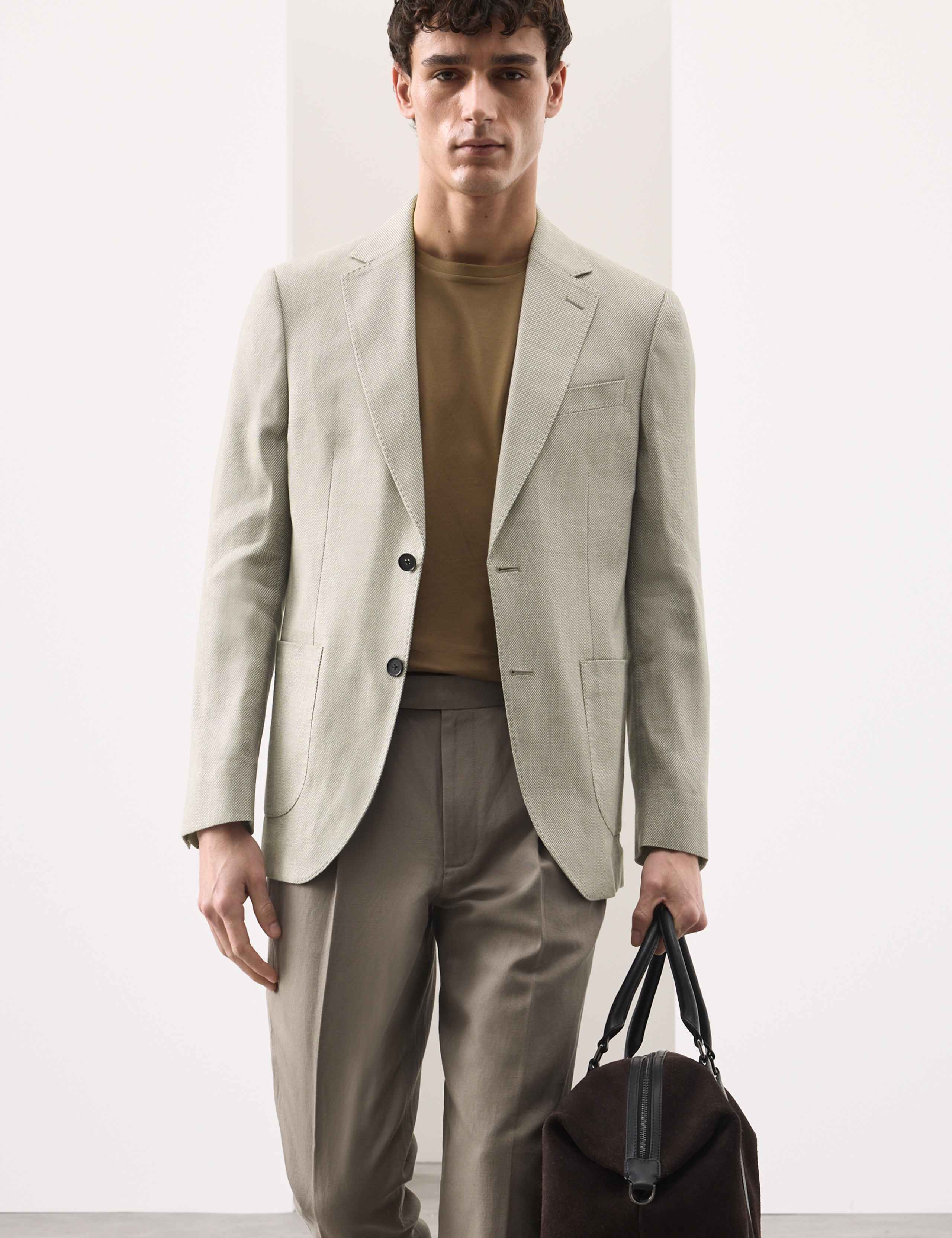 Linen Blend Textured Blazer