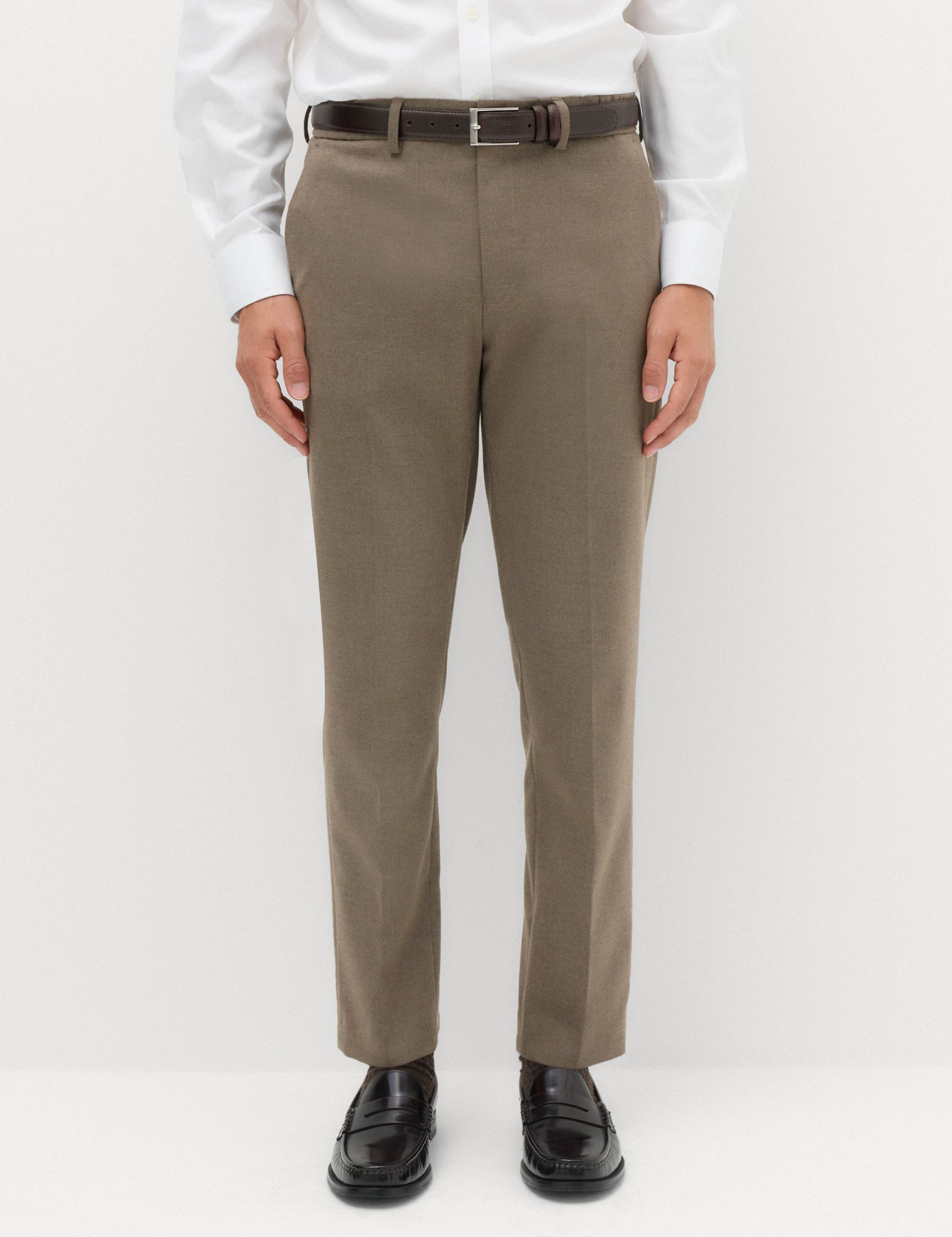 Tailored Fit Flannel Smart Trousers