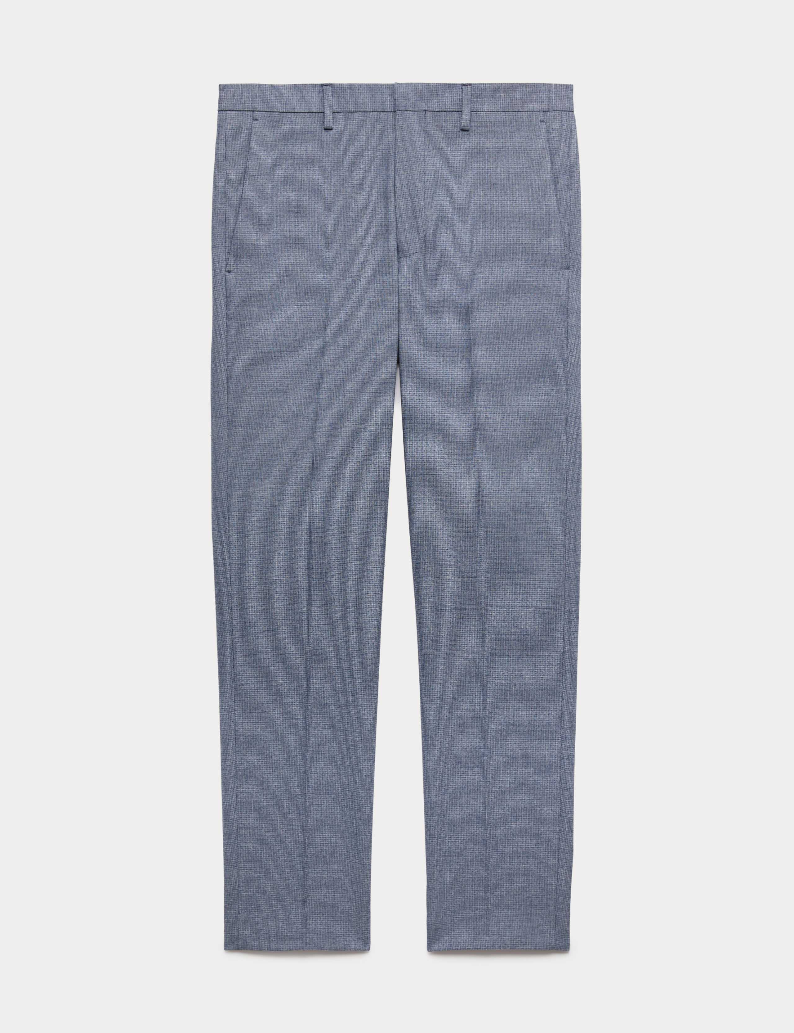 Tailored Fit Micro Grid Trousers