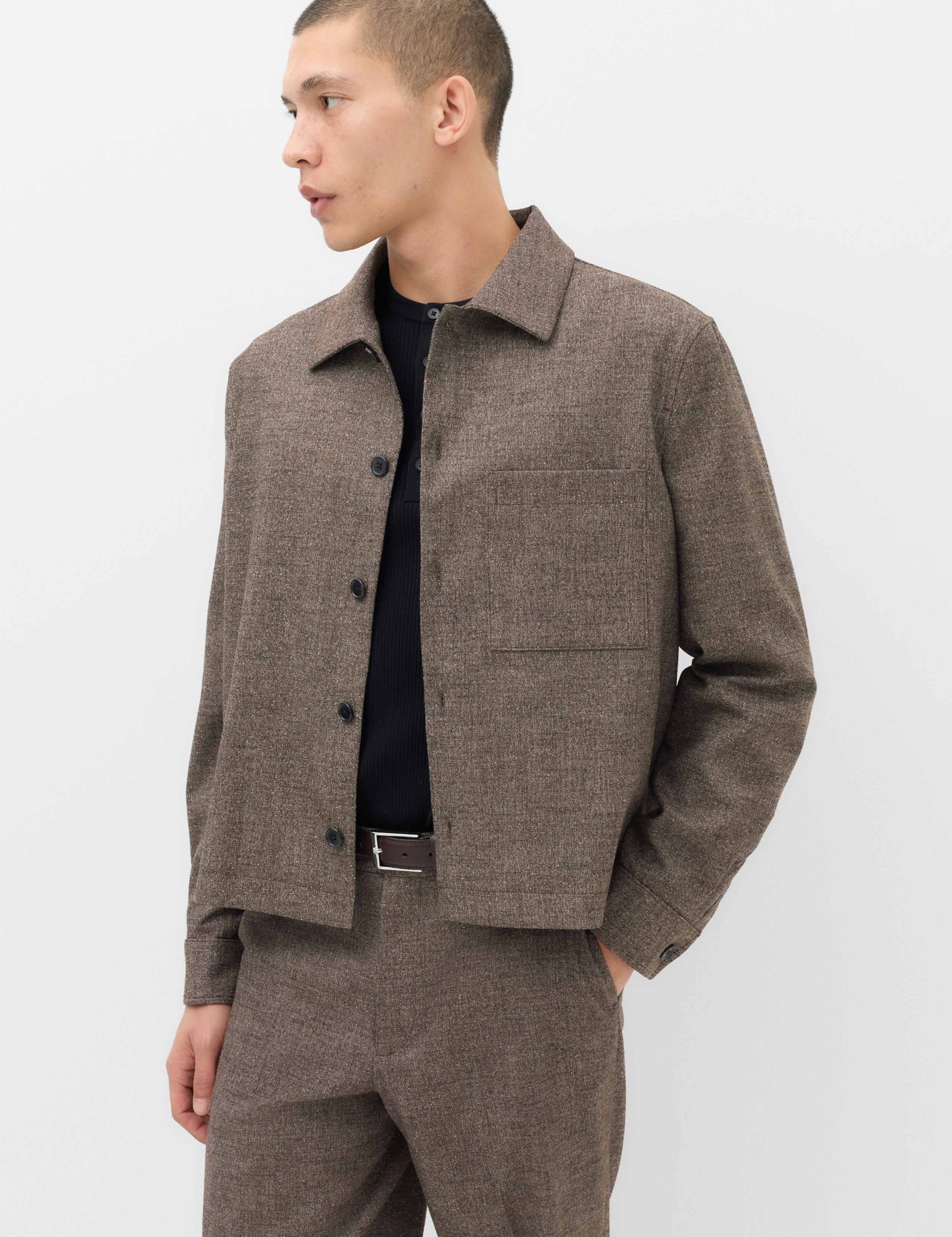 Textured Boxy Overshirt