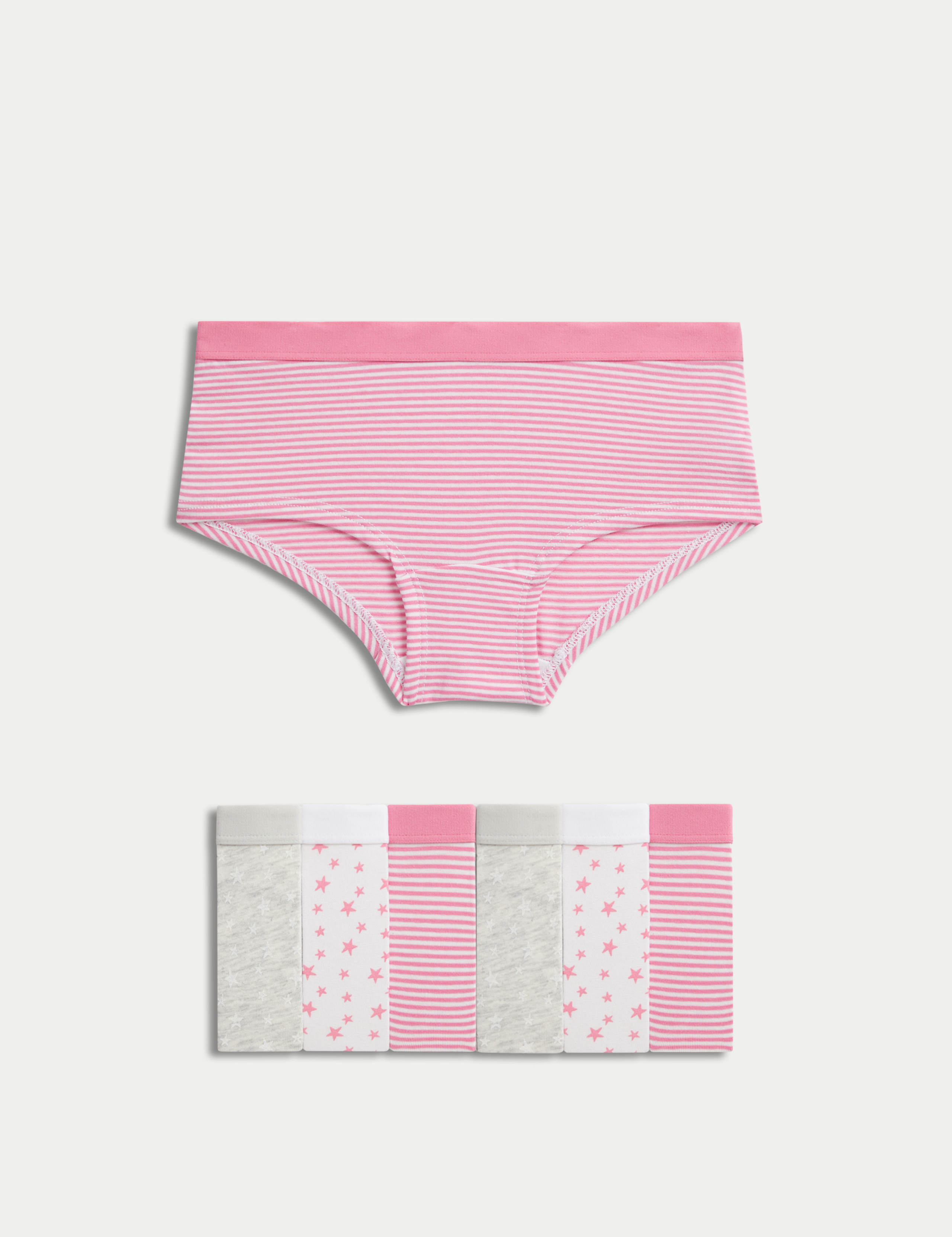 7pk Cotton Rich Stripes & Stars Shorts (5-16 Yrs)