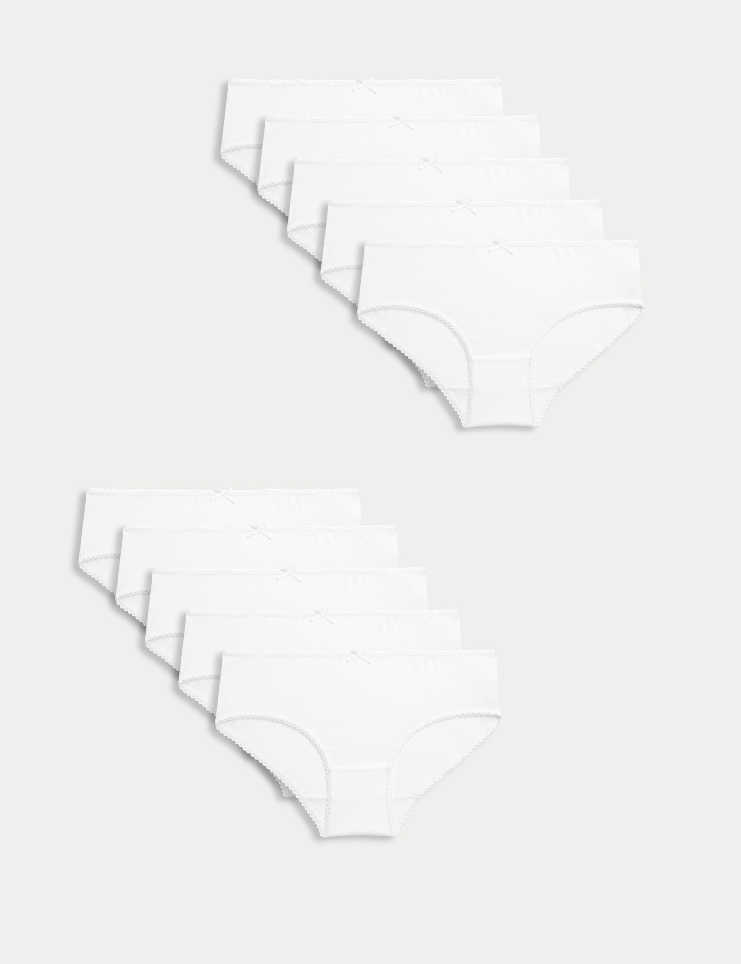 10pk Cotton with Stretch Knickers (2-14 Yrs)