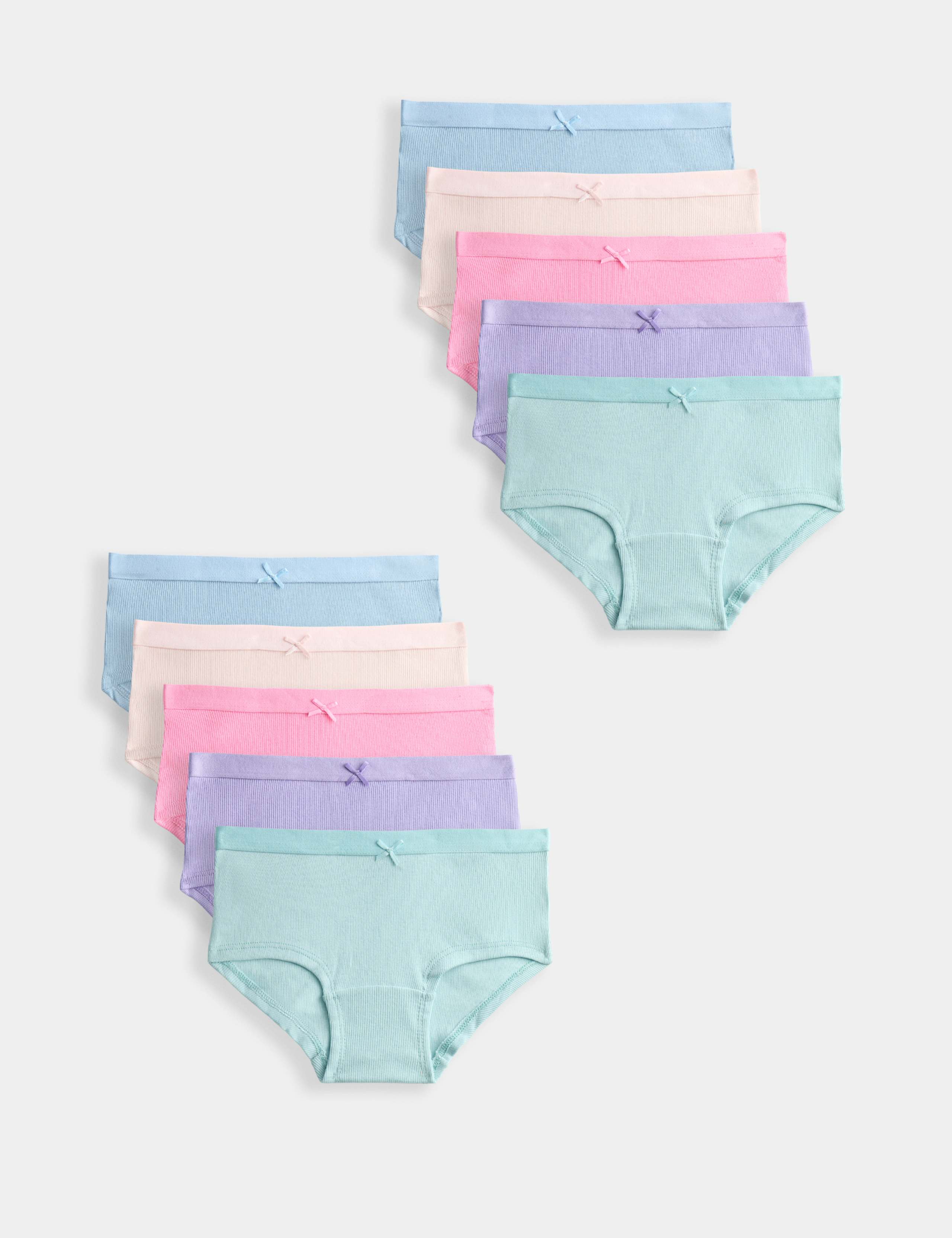 10 Pack Bright Bow Shorts (5-16 Yrs)
