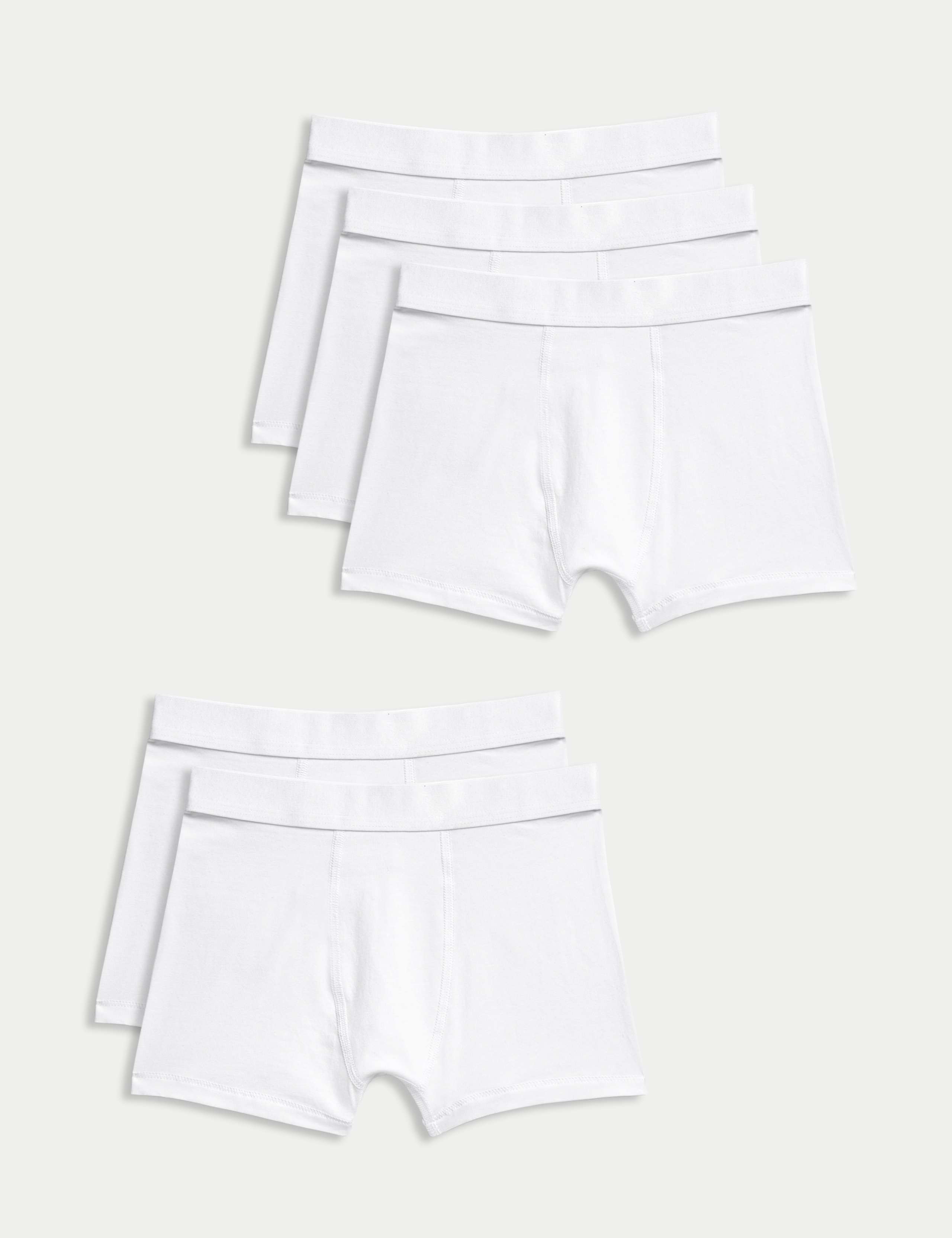 5pk Cotton with Stretch Plain Trunks (5-16 Yrs)