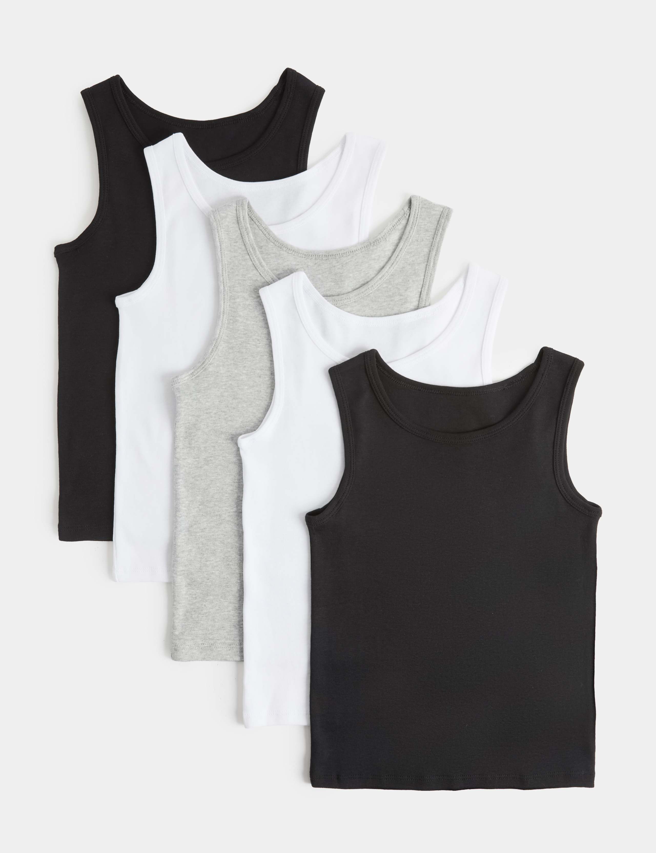 5 Pack Pure Cotton Vests (2-14 Yrs)