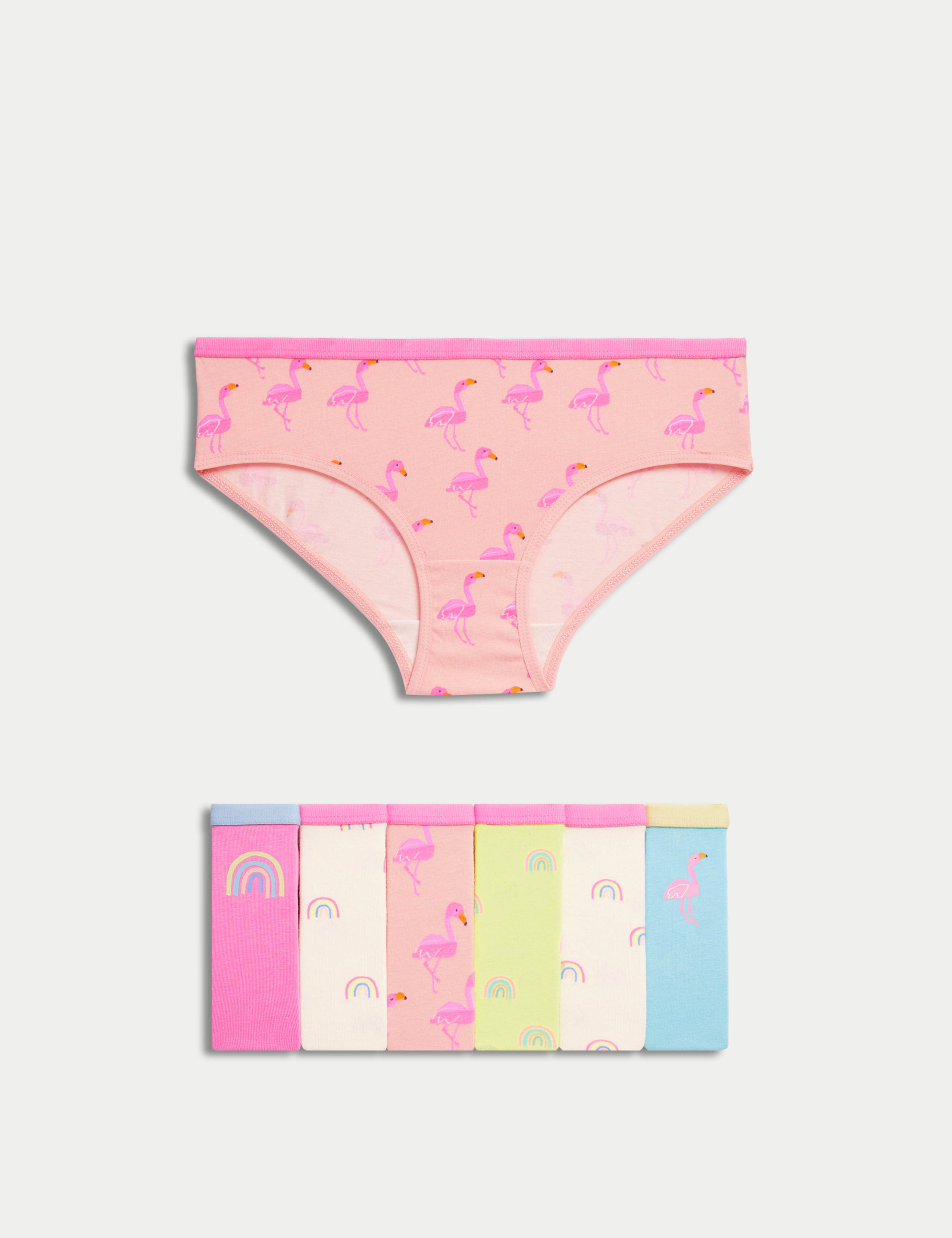 7pk Cotton with Stretch Rainbow Knickers (2-12 Yrs)