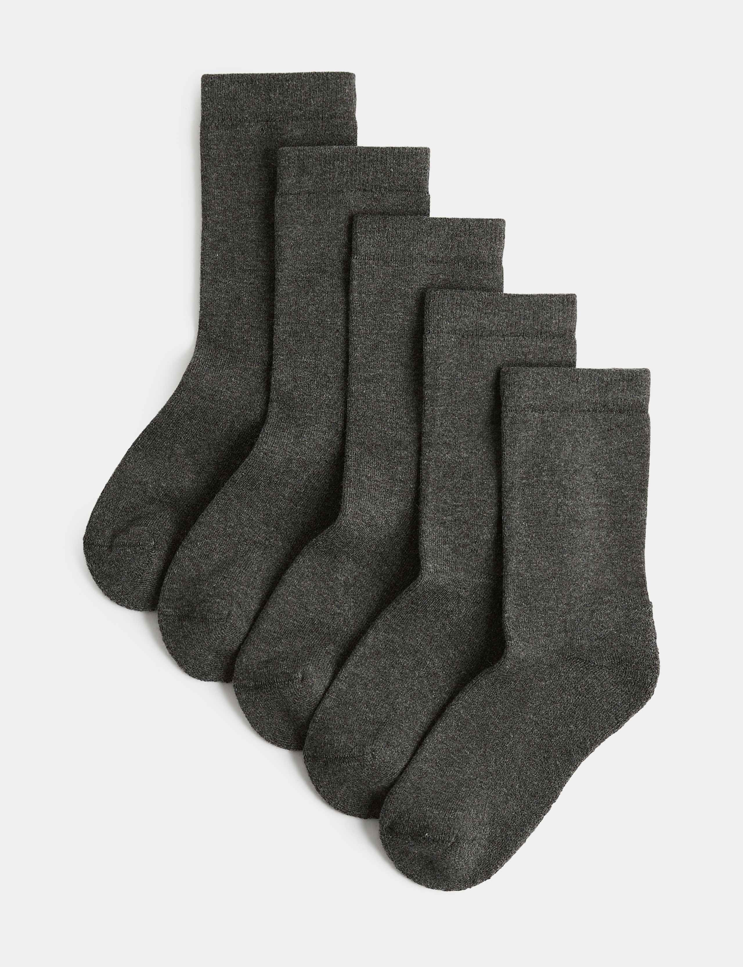 5pk Cotton Blend Comfort School Socks