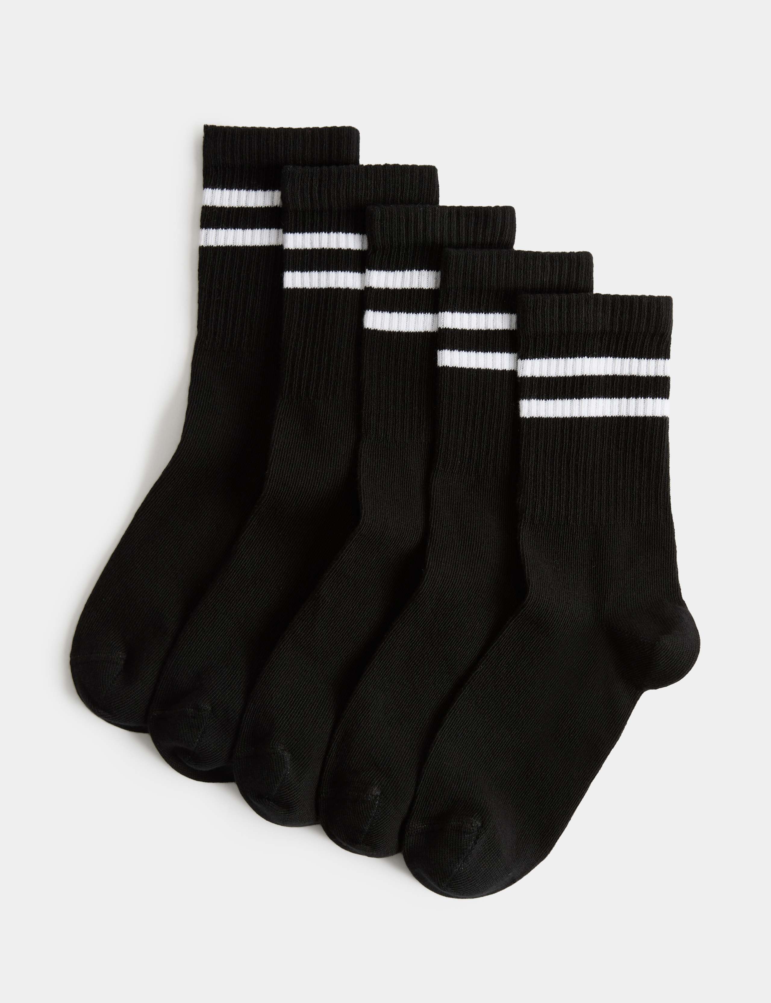 5 Pack Cotton Rich Sports Striped Socks