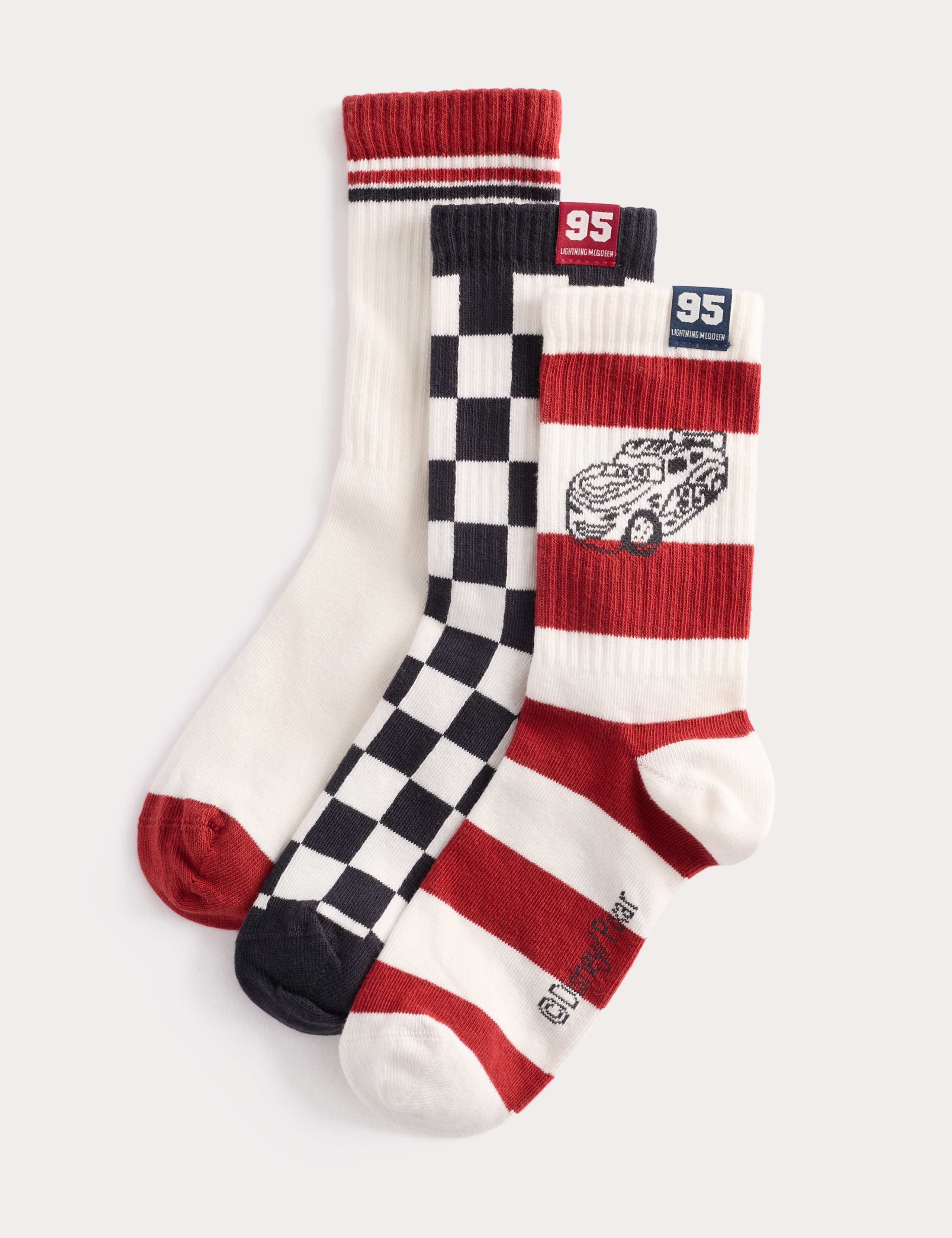 3 Pack Cotton Rich Cars™ Socks (6 Small - 3½ Large)