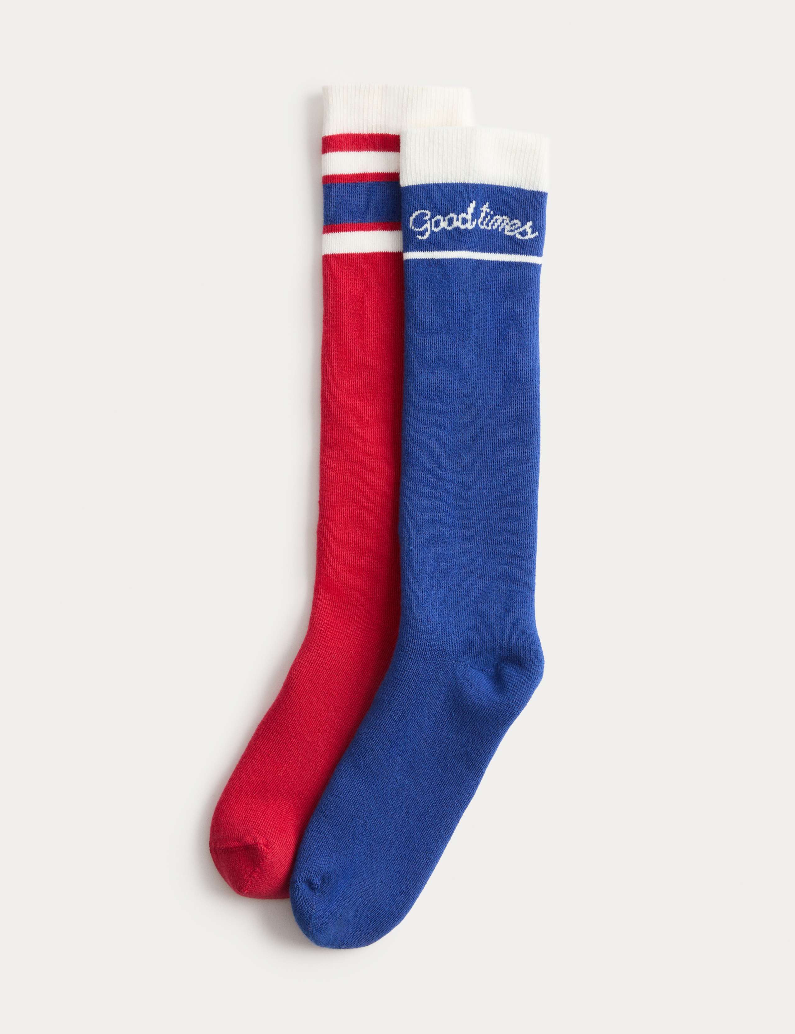 2pk Cotton Rich Good Times Welly Socks (6 Small - 7 Large)