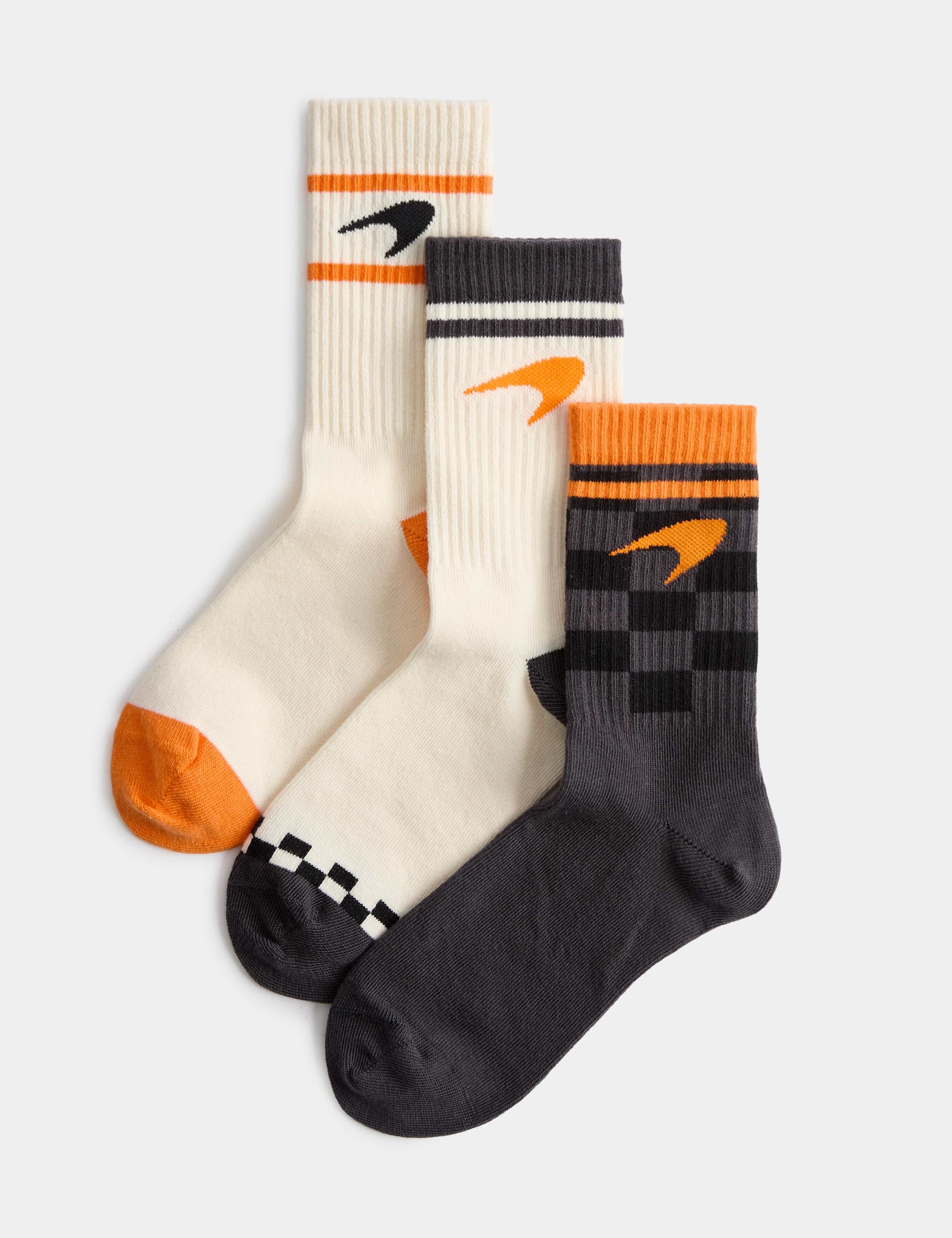 3 Pack Cotton Rich McLaren™ Socks (6 Small - 7 Large)