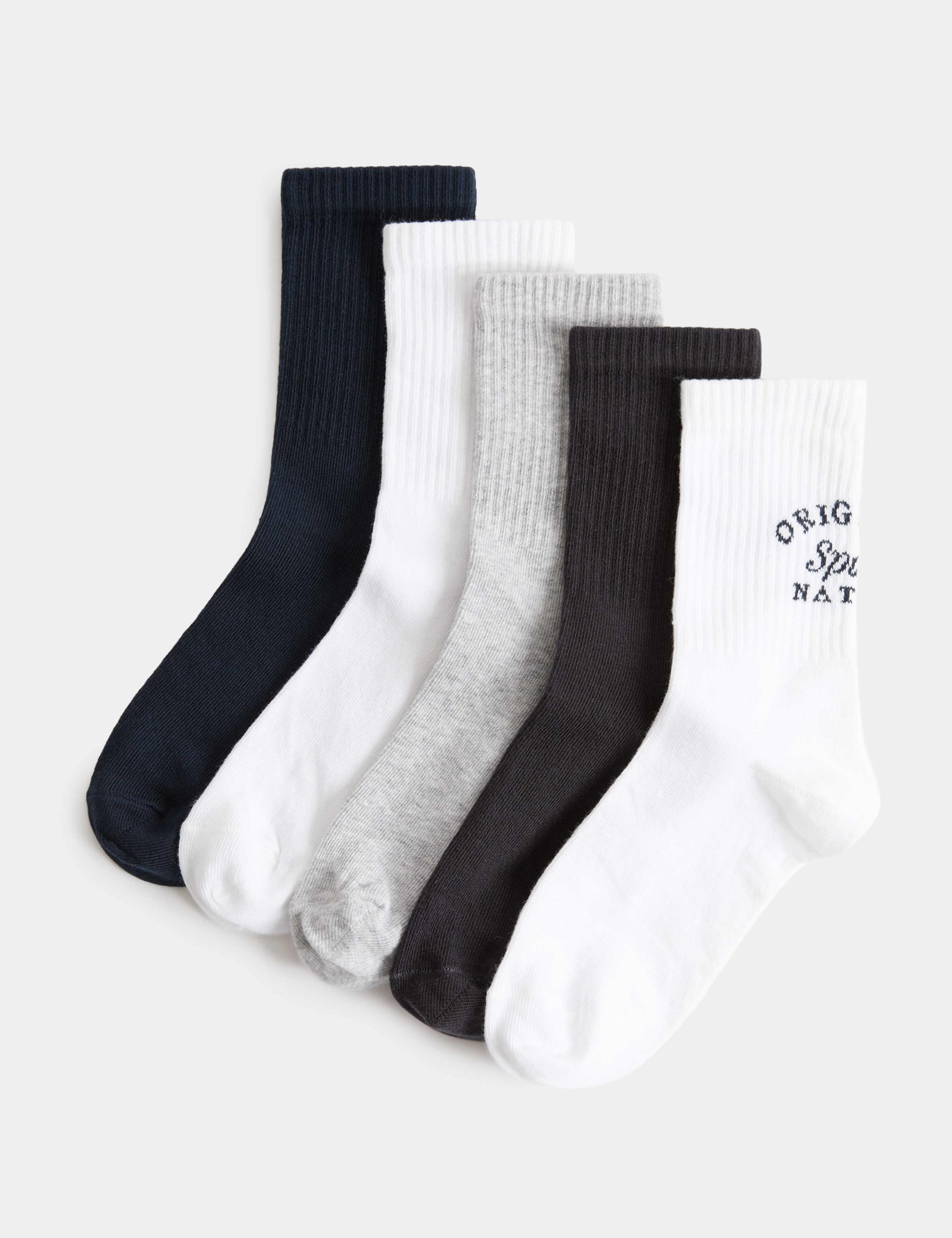 5 Pack Sport Nation Sports Socks (6 Small - 7 Large)