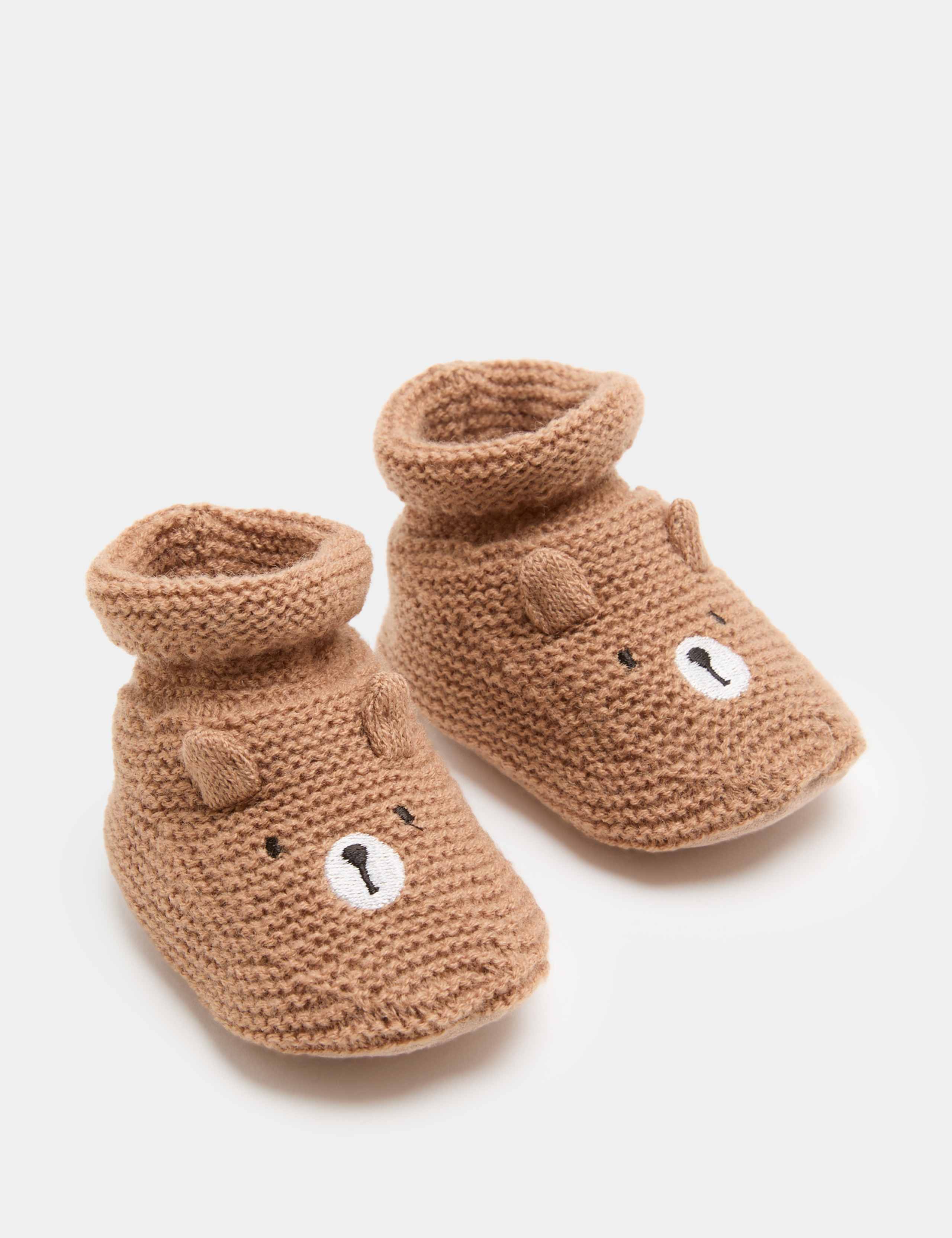 Baby Knitted Bear Booties