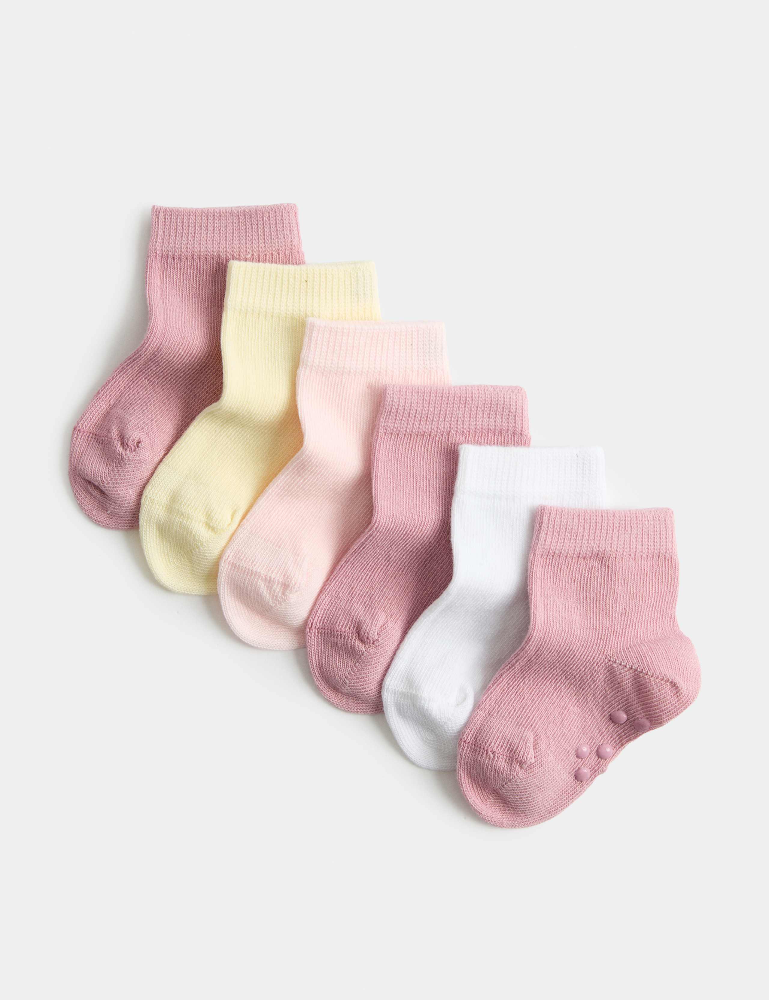 5pk Cotton Rich Gripper Socks (0-2 Yrs)