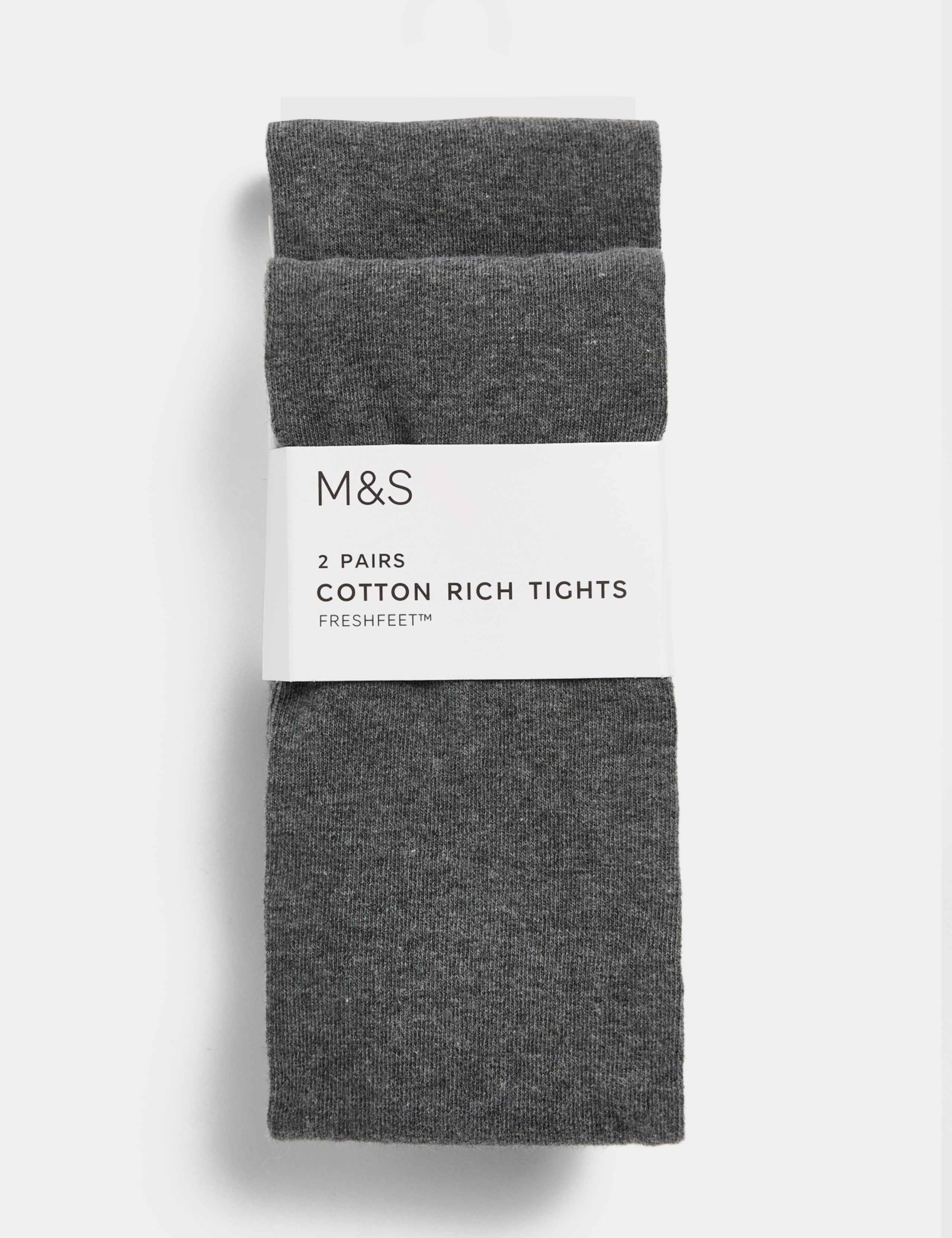 2pk Cotton Rich School Tights (2-16 Yrs)