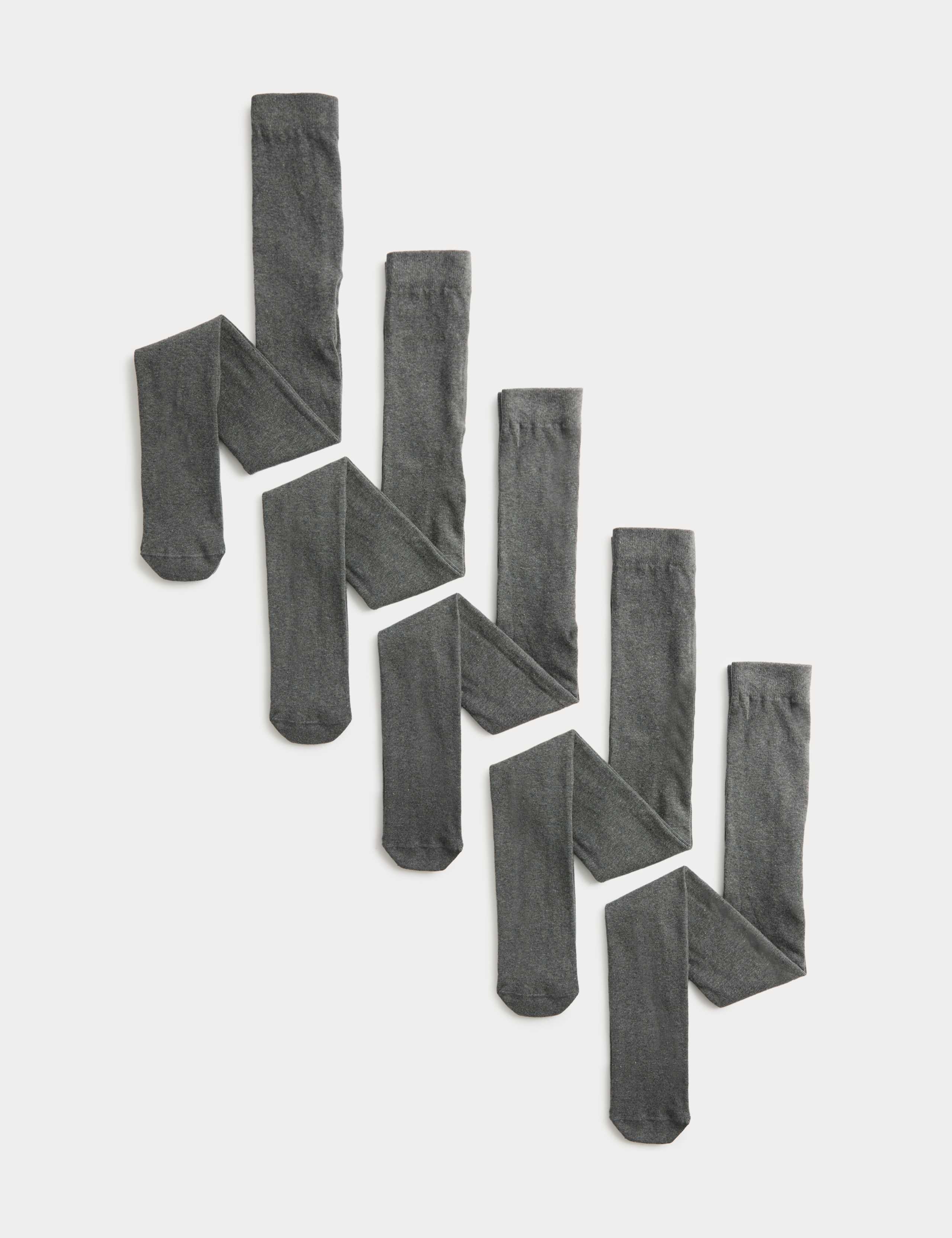 5 Pack Cotton Rich School Tights (2-16 Years)