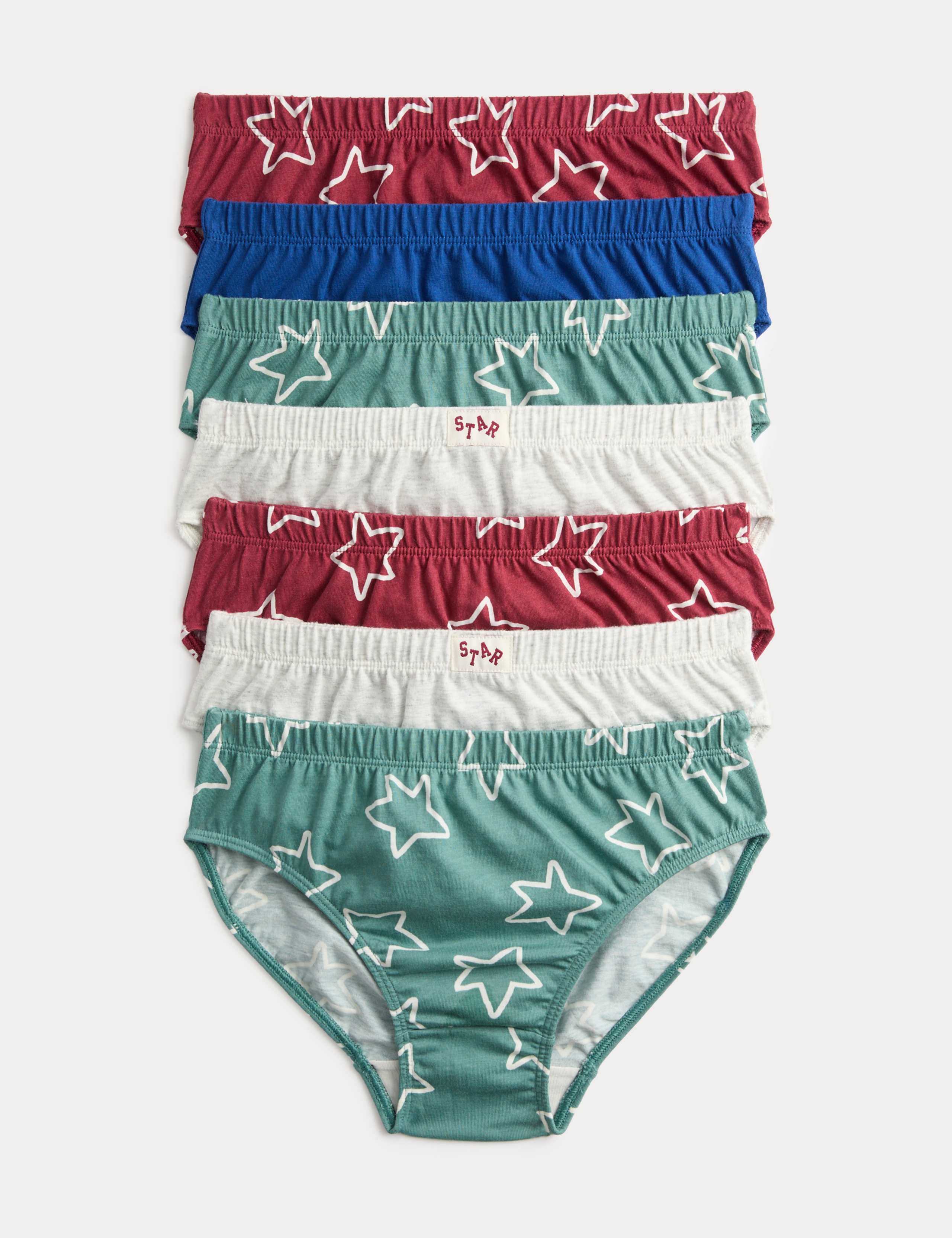 7 Pack Pure Cotton Stars Briefs (2-8 Years)