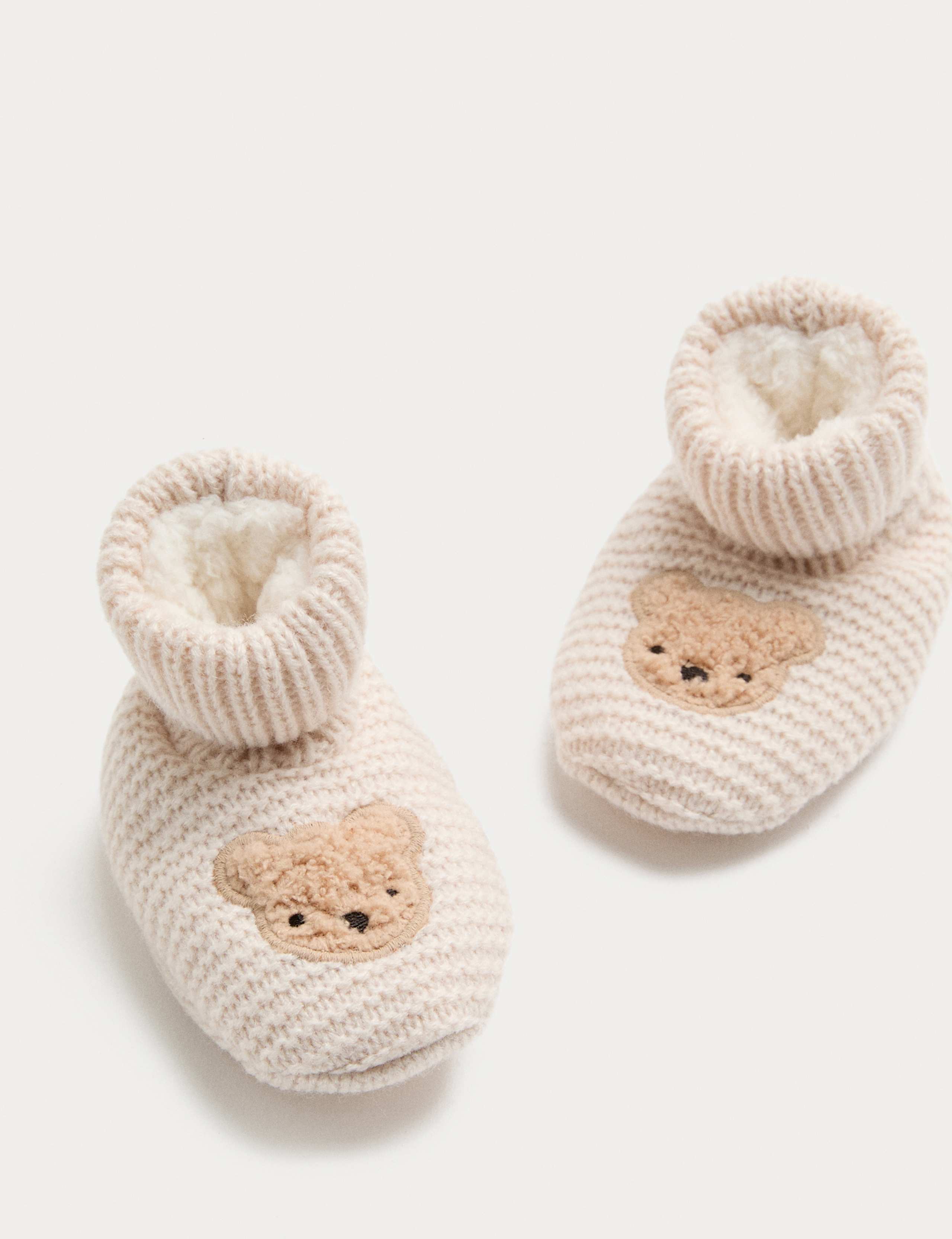 Spencer Bear™ Knitted Booties (0 Mths-3 Yrs)