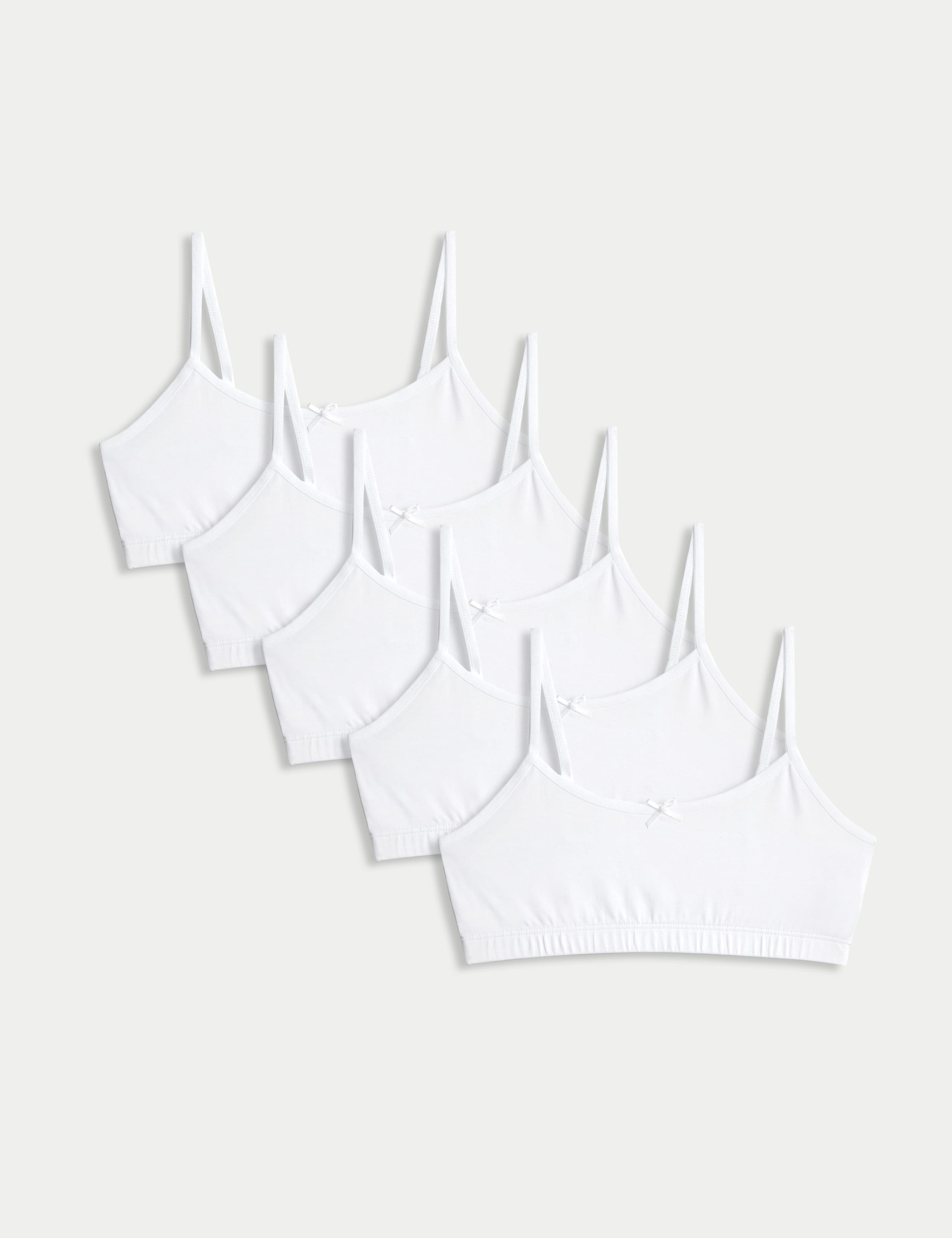 5pk Cotton with Stretch Crop Tops (6-16 Yrs)