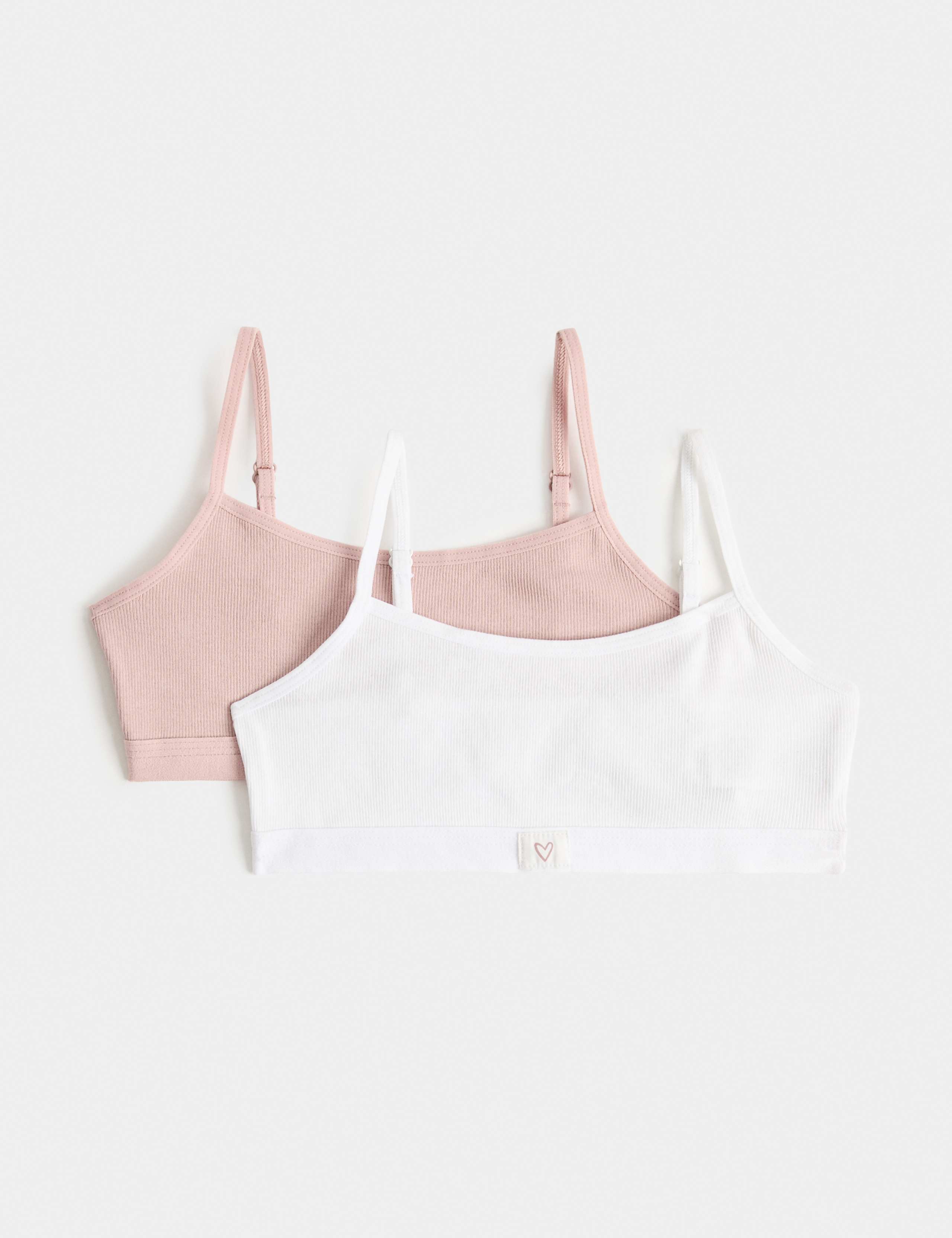 2 Pack Cotton with Stretch Woven Crop Tops (7-16 Yrs)