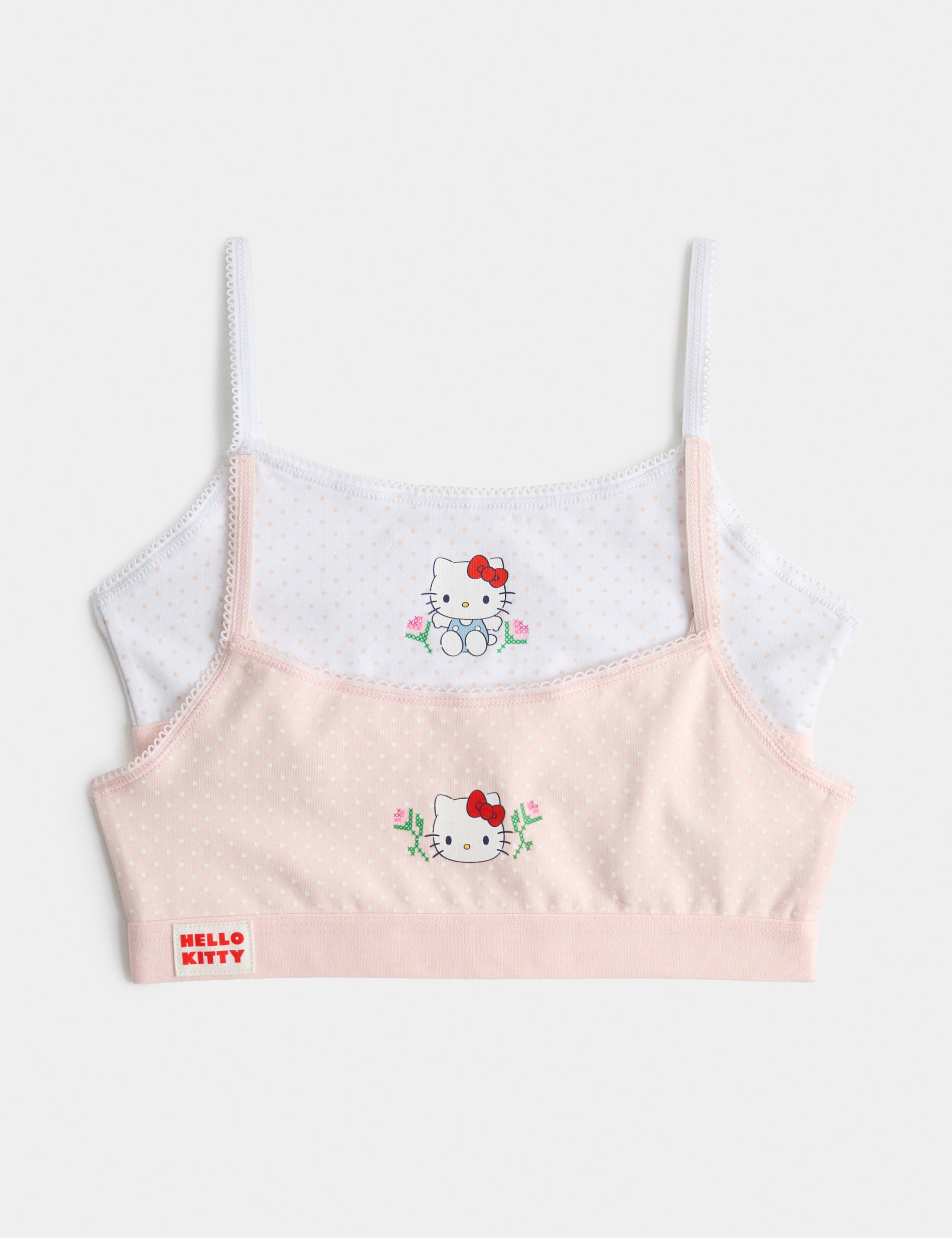 2 Pack Cotton Rich Hello Kitty™ Crop Tops (7-16 Yrs)