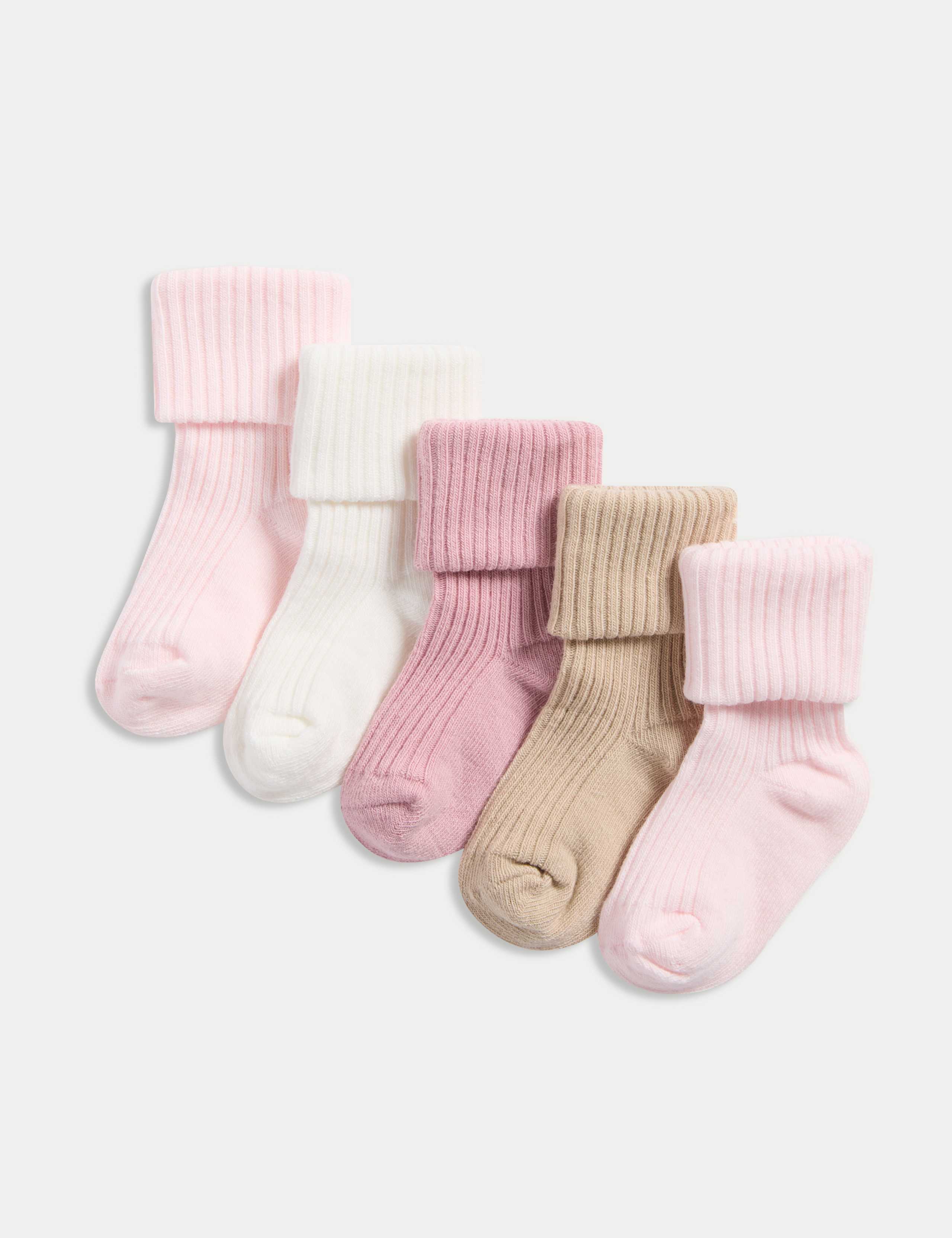 5pk Cotton Rich Baby Socks (0-3 Yrs)