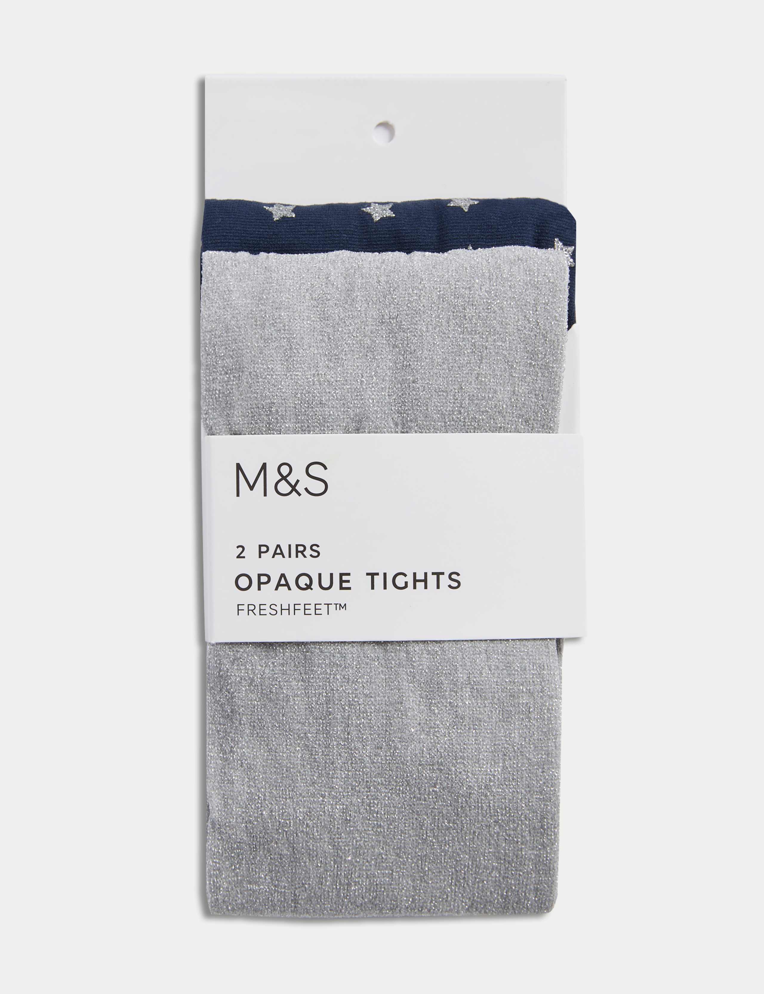 2pk Metallic Star Tights (2-14 Yrs)