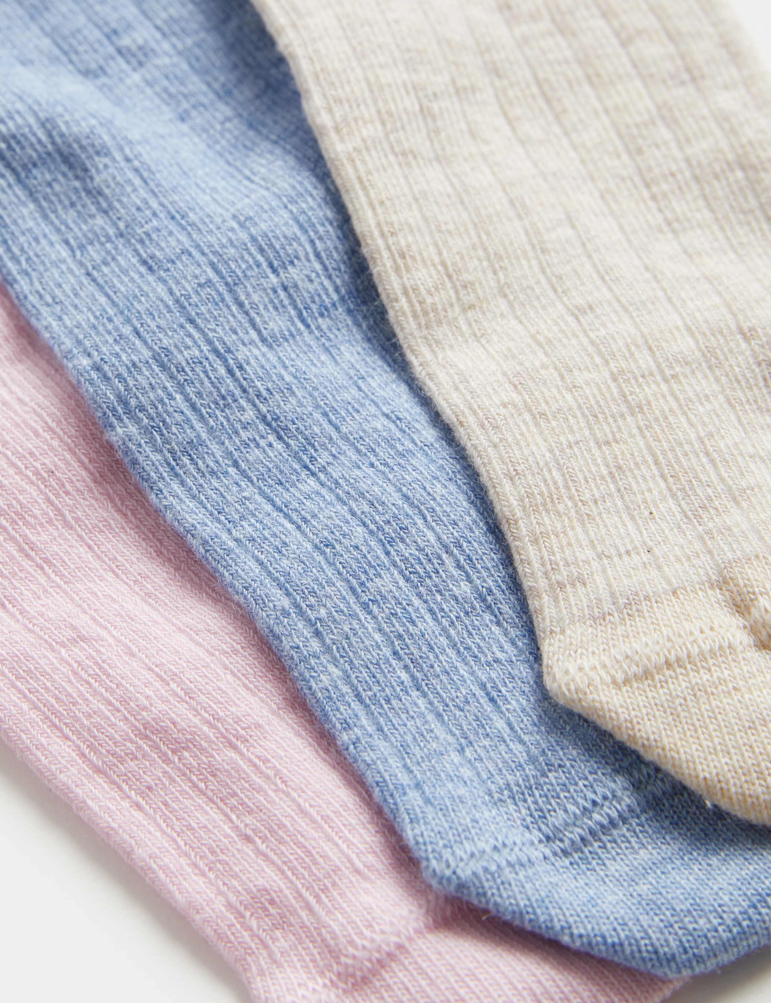 3pk Cotton Rich Ribbed Tights (0-3 Yrs)
