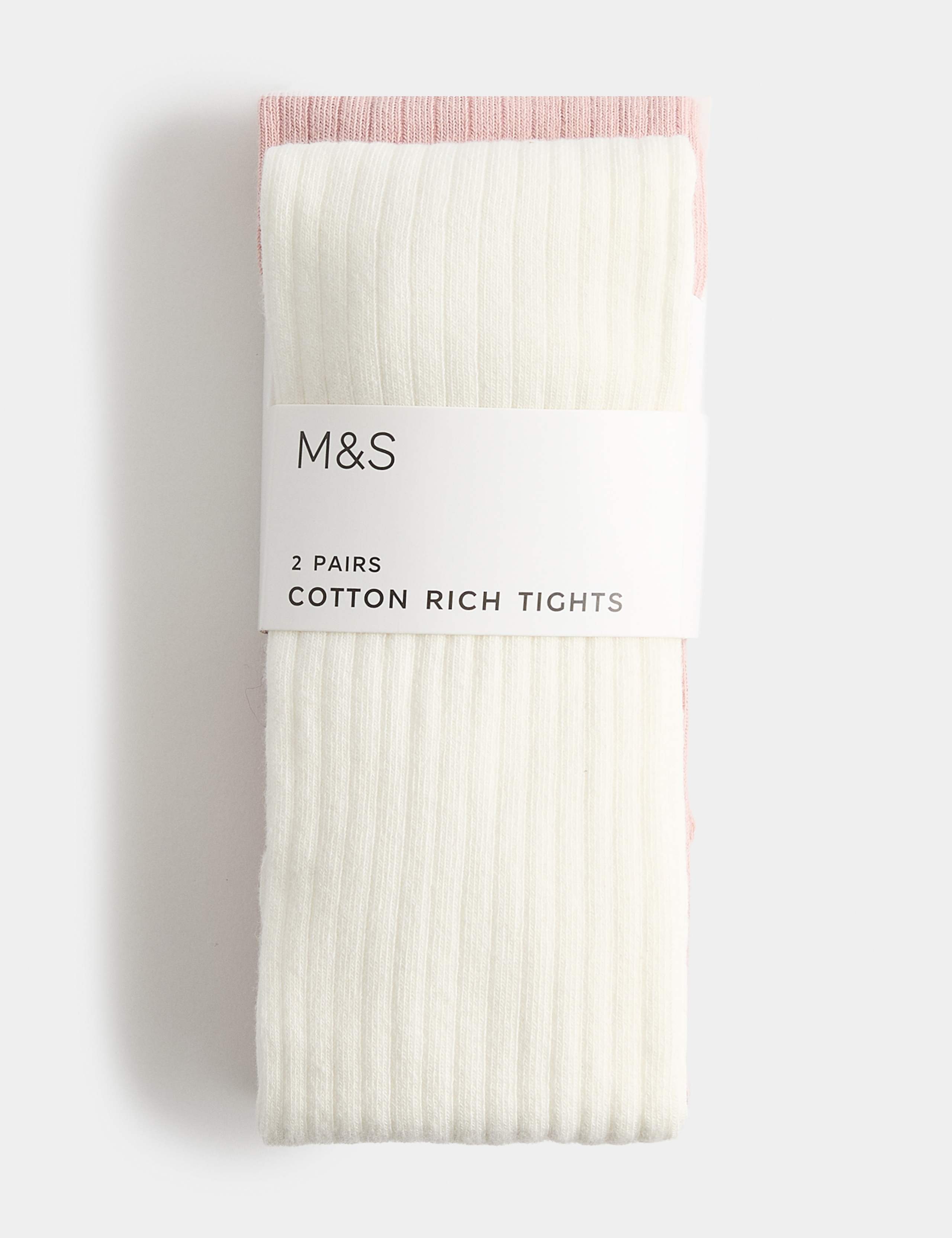 2 Pack Cotton Rich Ribbed Tights (2-14 Yrs)