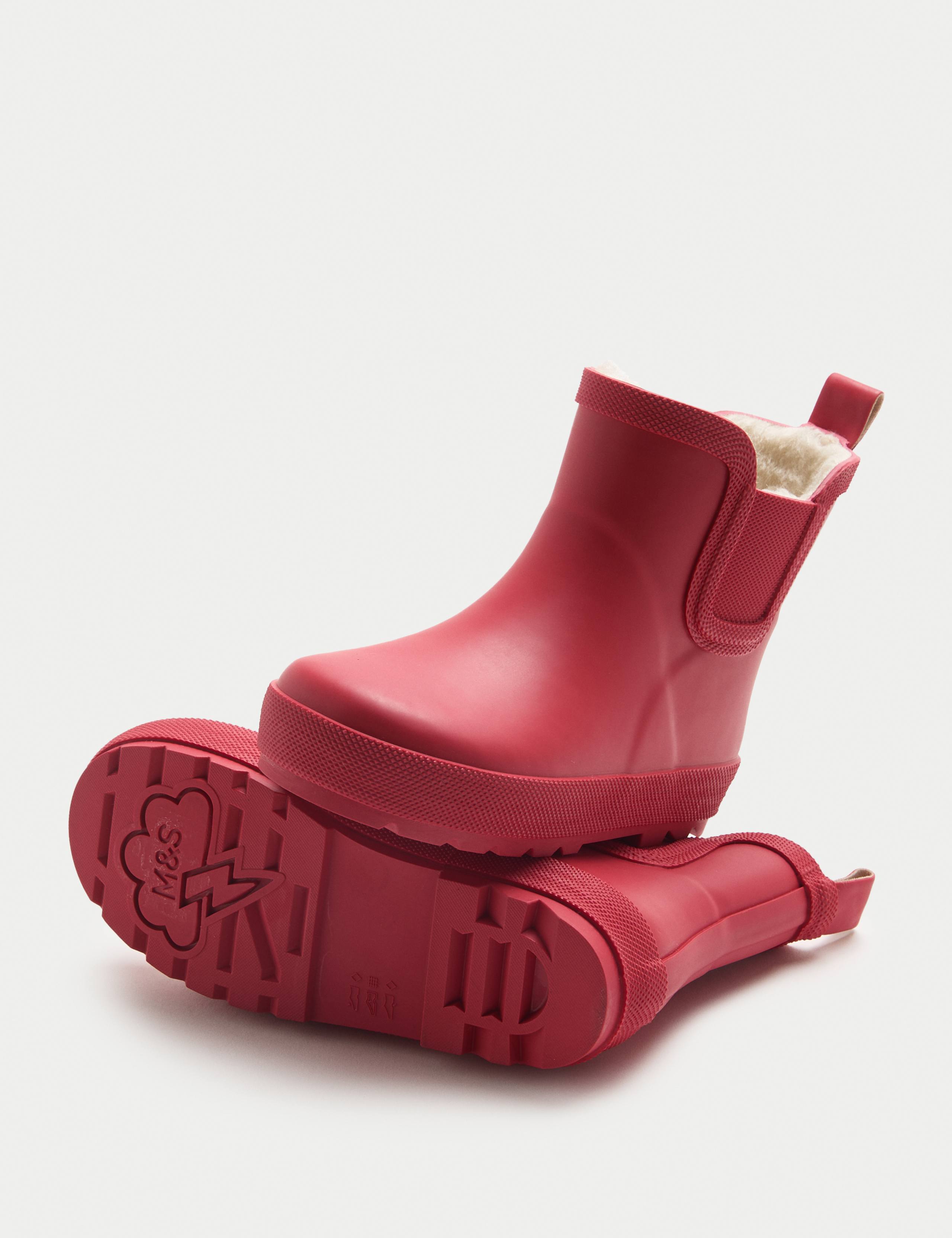 Kids Warm Lined Plain Chelsea Wellies (3 Small - 2 Large)