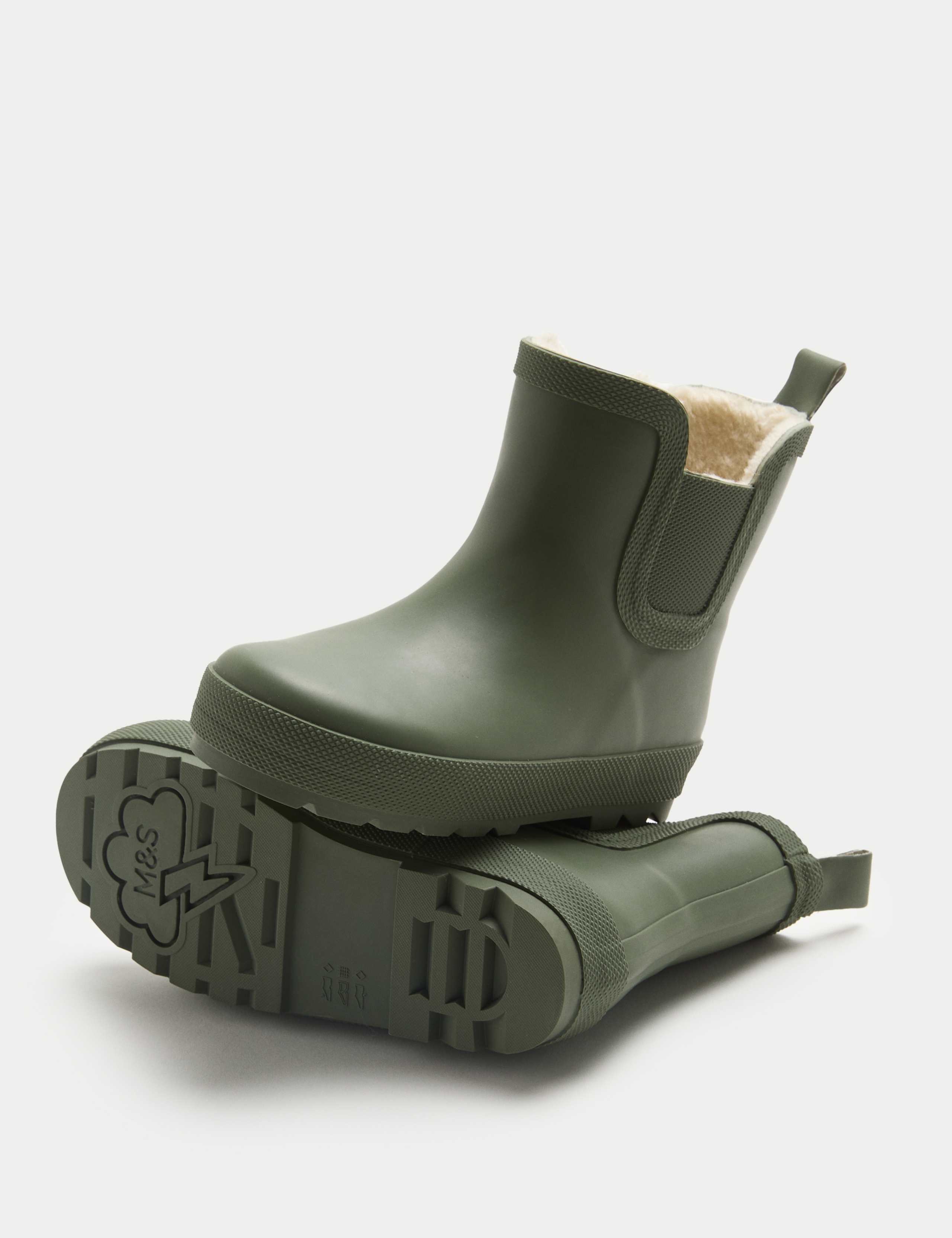 Kids Warm Lined Plain Chelsea Wellies (3 Small - 2 Large)