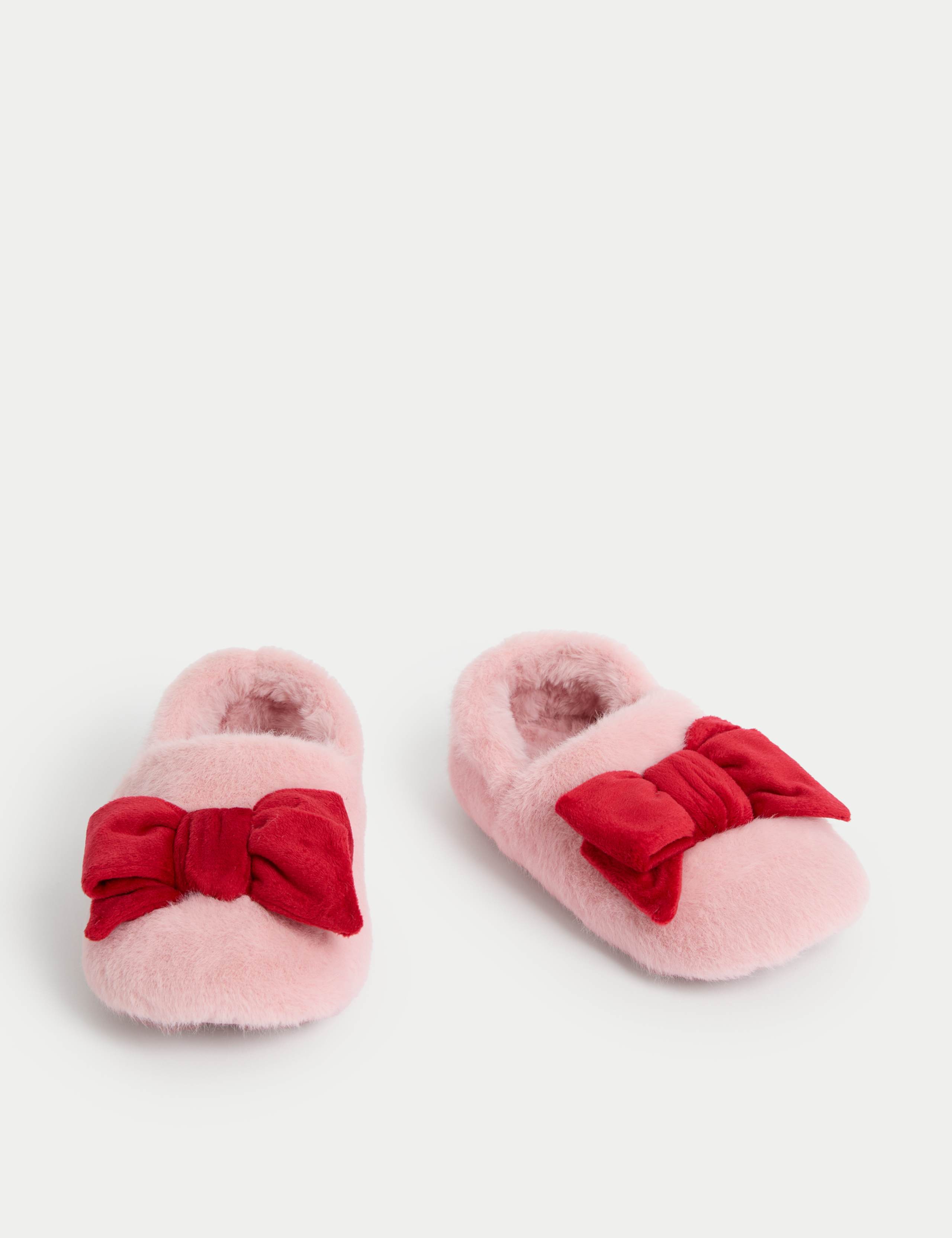 Kids' Bow Riptape Slippers (4 Small - 13 Small)