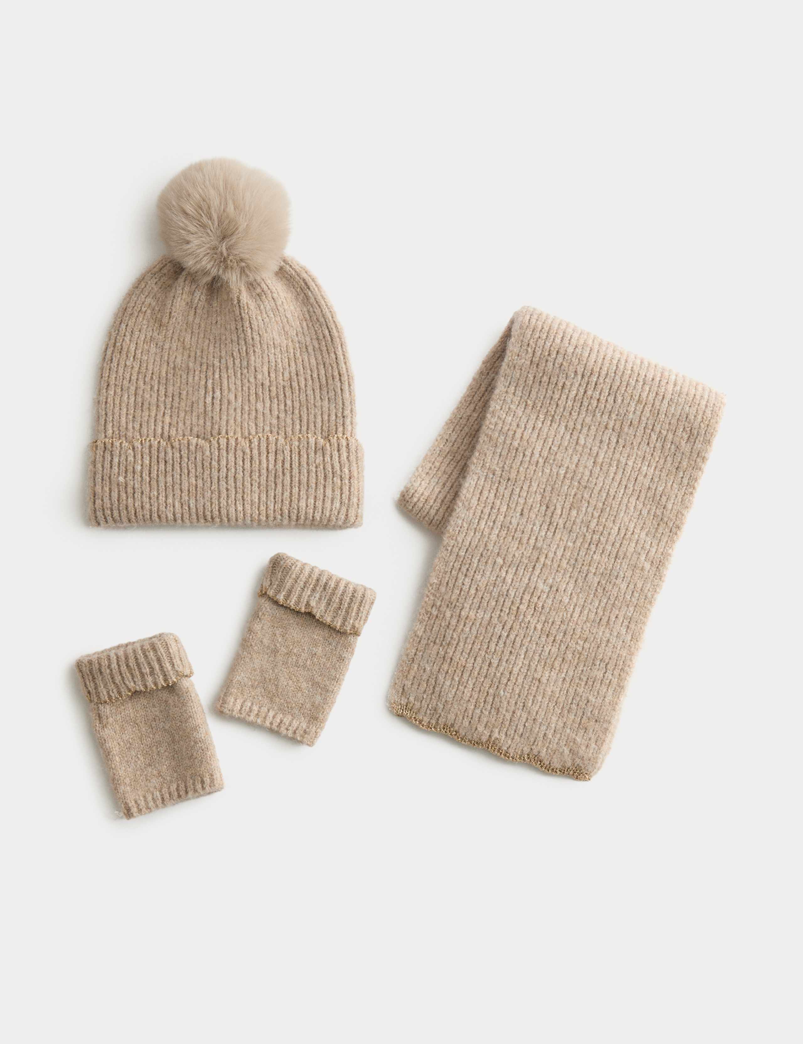 Kids' Glitter Hat Scarf & Gloves Set (1-13 Yrs)