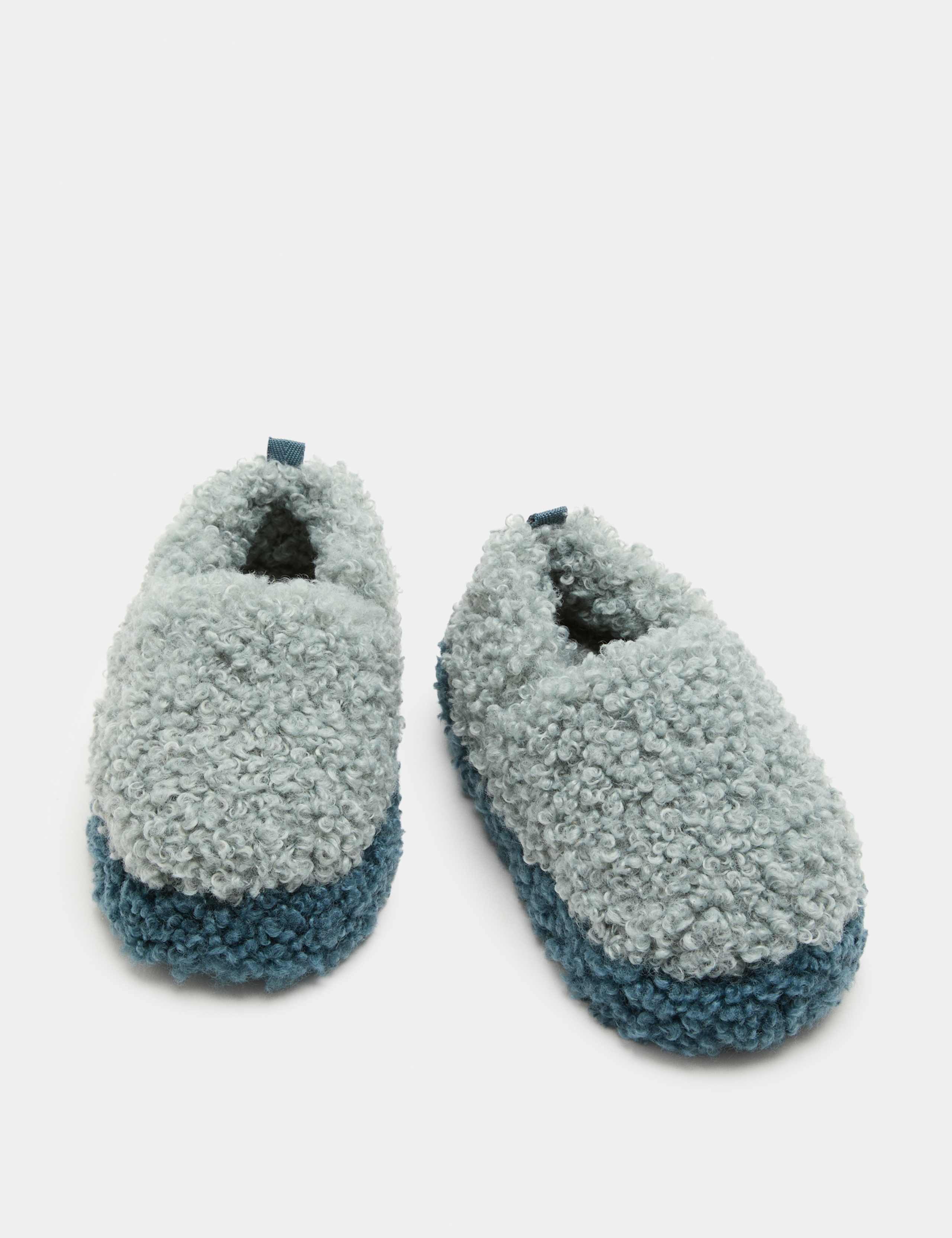 Kids’ Faux Fur Colour Block Slippers (10 Small-6 Large)
