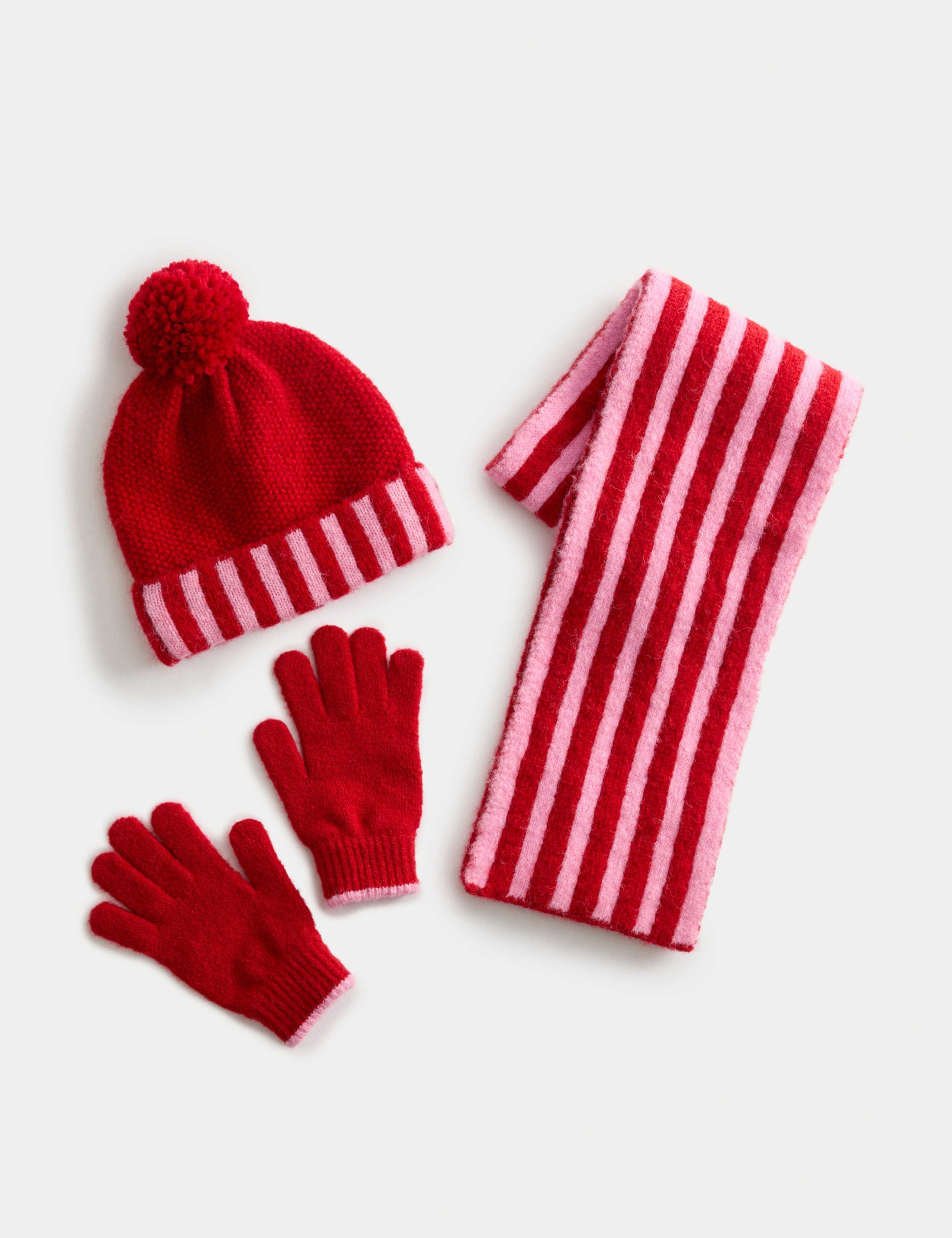 Kids’ Striped Hat, Scarf and Gloves Set (3-13 Yrs)